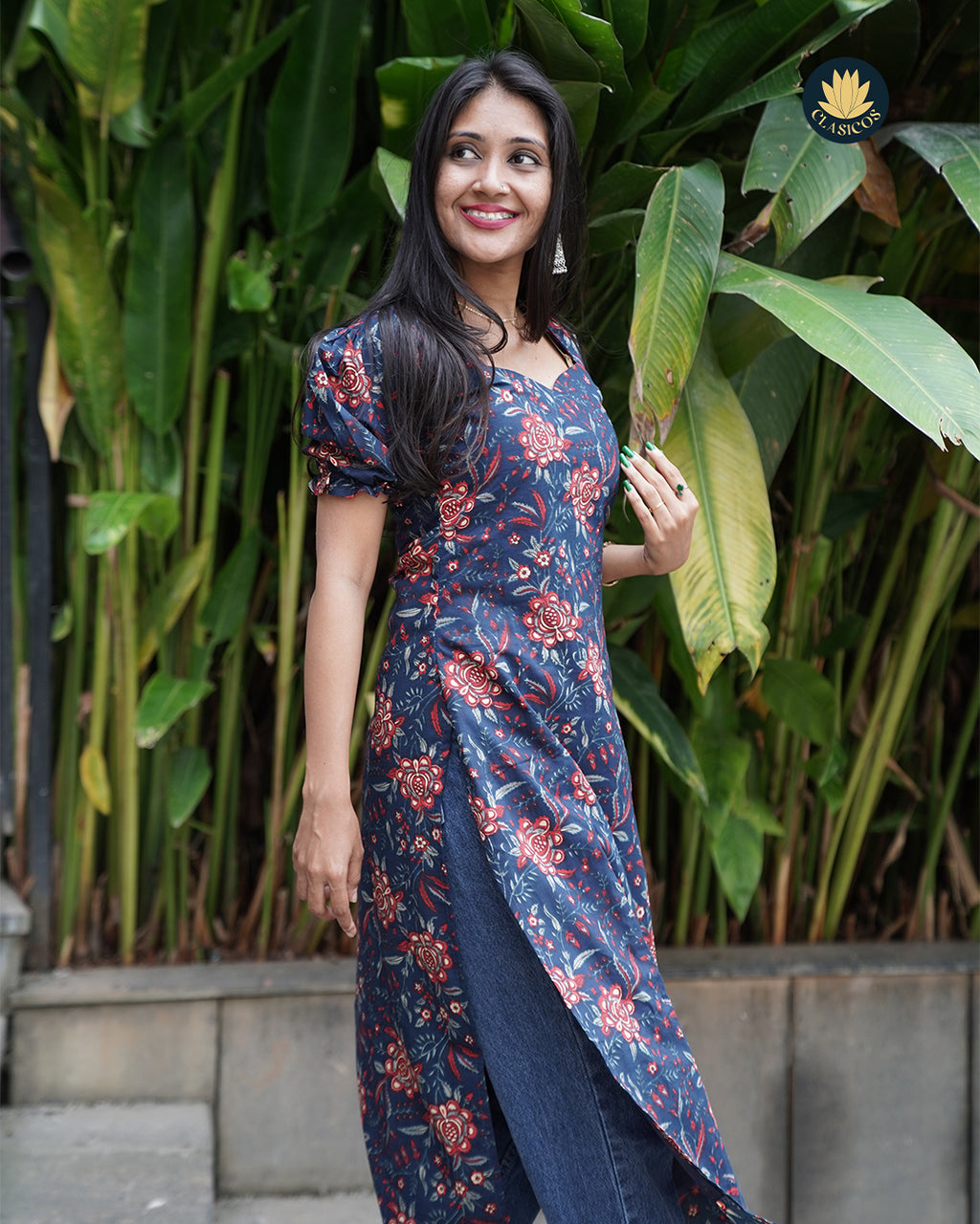 Trendy Cotton Casual with Puff Sleeves & Ambika Collar Neck - CLS0150