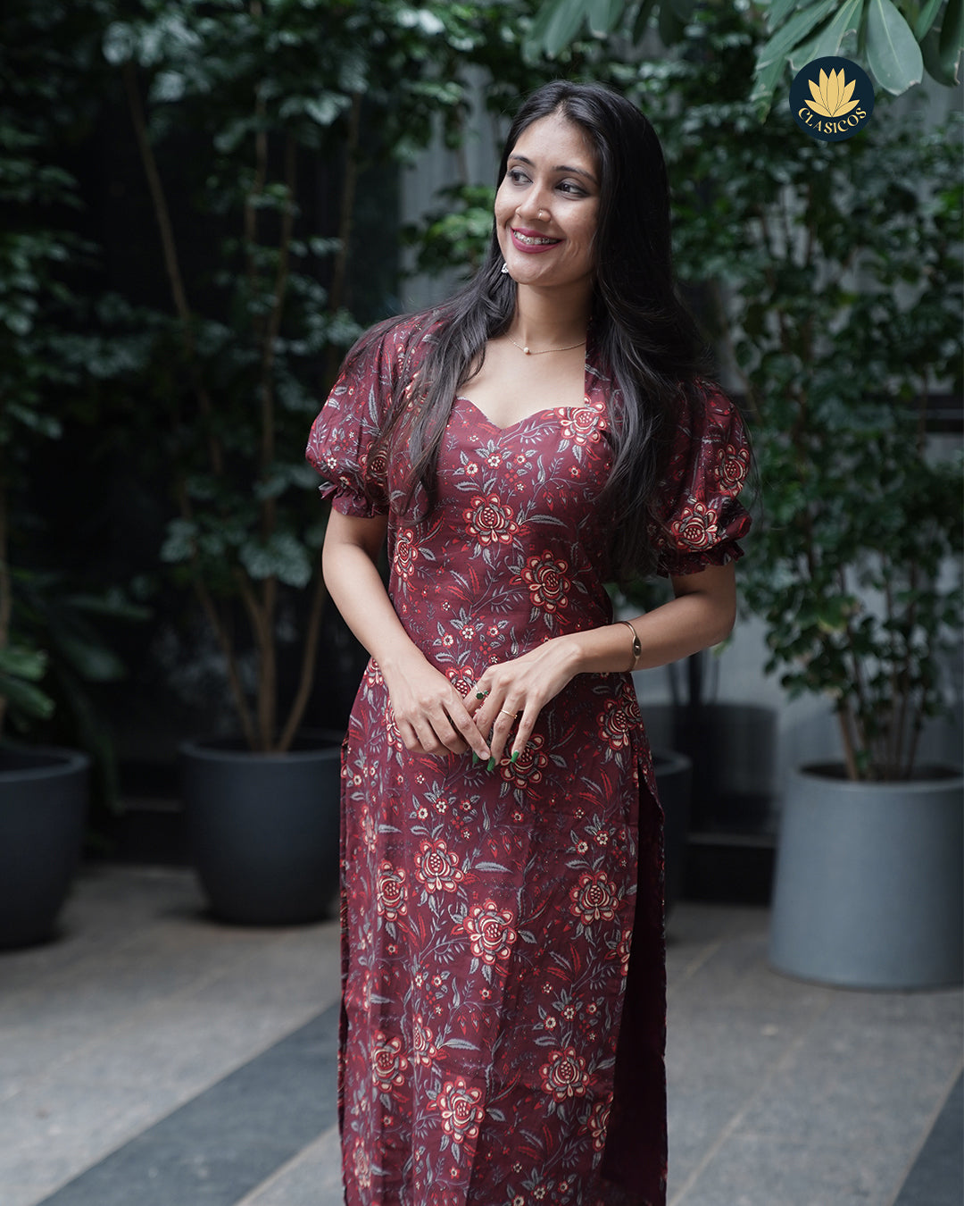 Trendy Cotton Casual with Puff Sleeves & Ambika Collar Neck - CLS0150
