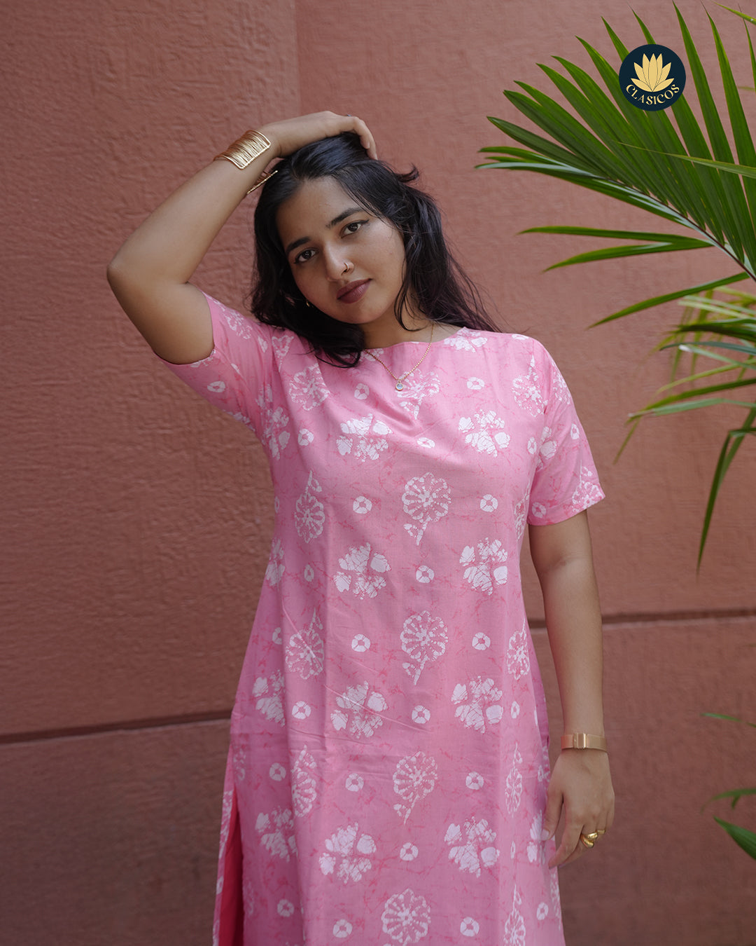 Trendy Cotton Casual with Elegant lace detailing on sleeves & Boatneck - CLS0151