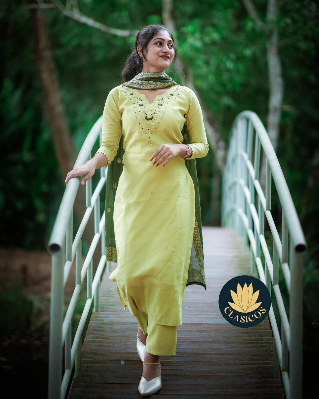 Premium Roman Silk Stitched Suit Set for Women – Top, Bottom & Dupatta | Party Wear Silk Suit - CLS0165