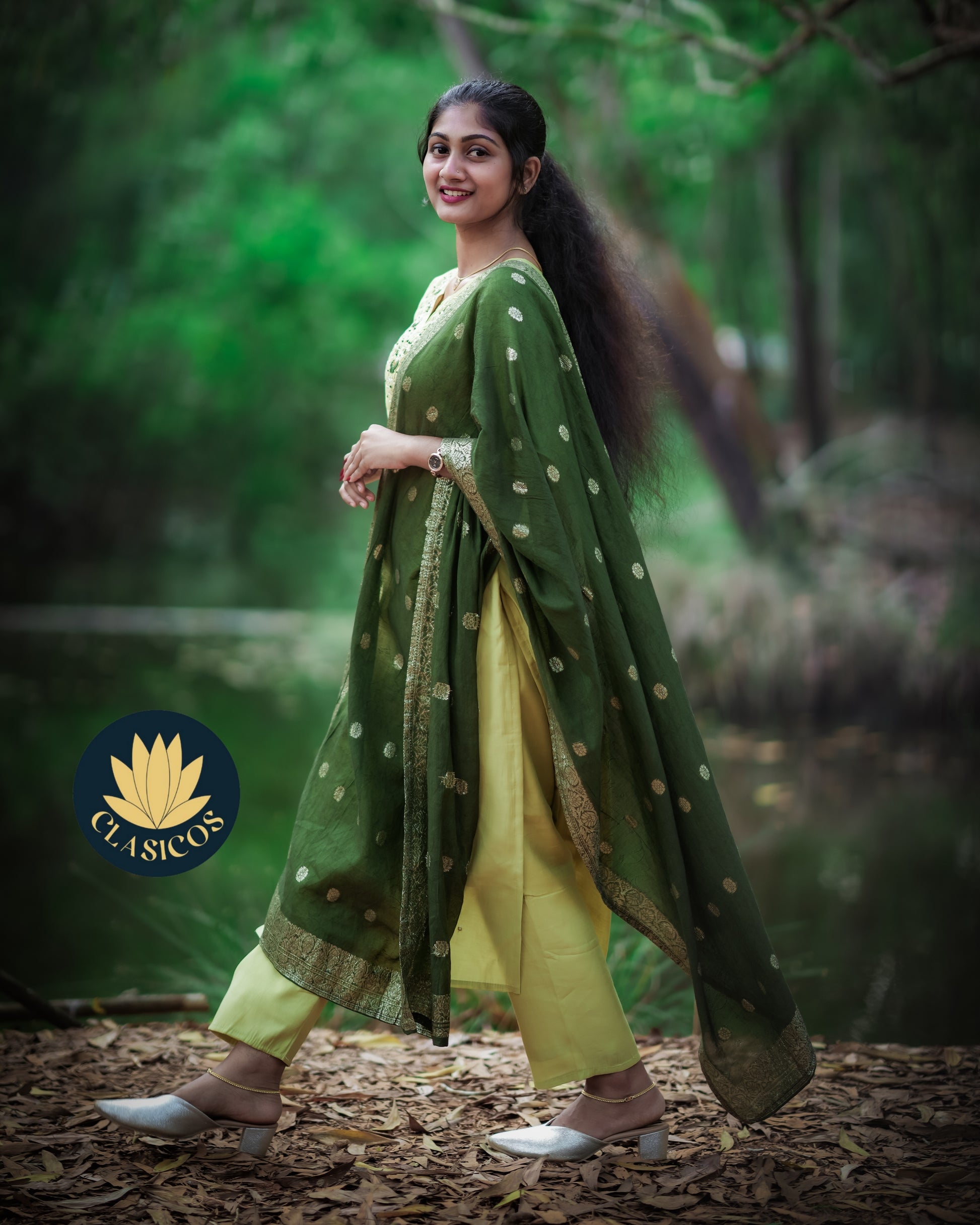 Premium Roman Silk Stitched Suit Set for Women – Top, Bottom & Dupatta | Party Wear Silk Suit - CLS0165