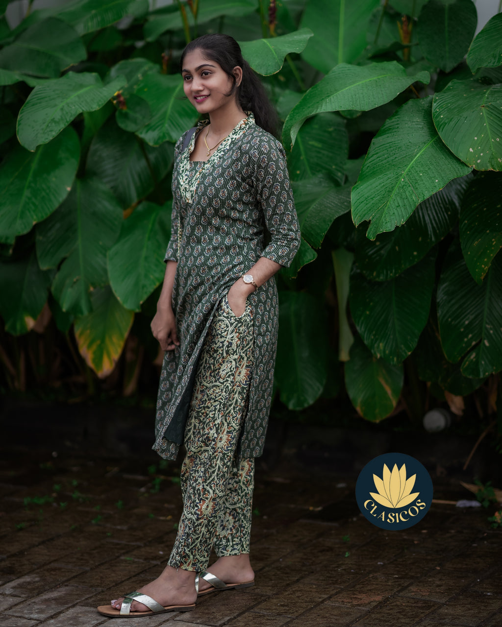 Cotton co-ordset with kantha work - CLS0169