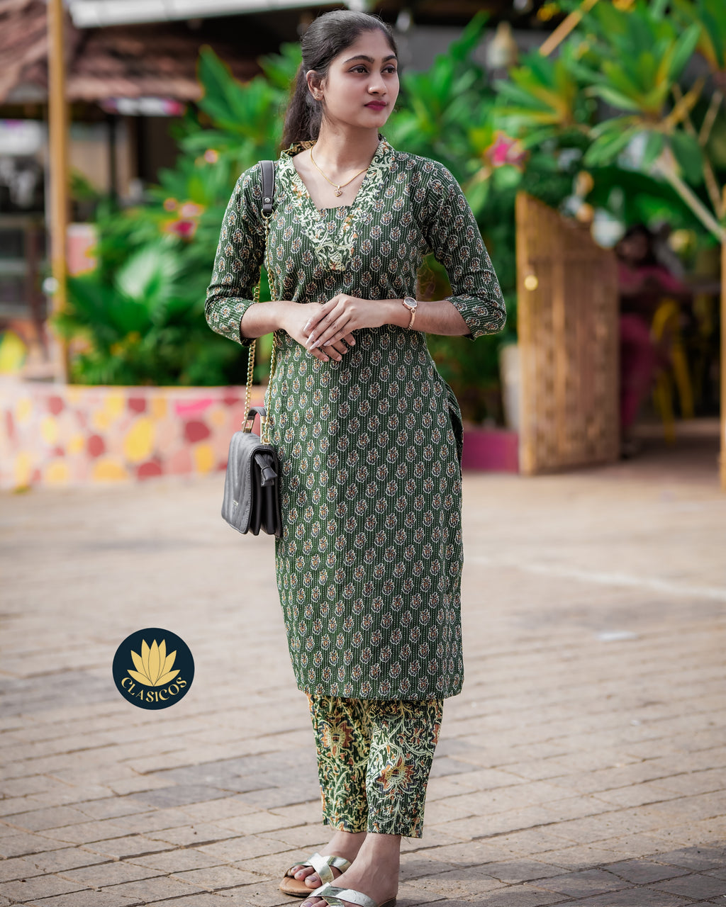 Cotton co-ordset with kantha work - CLS0169