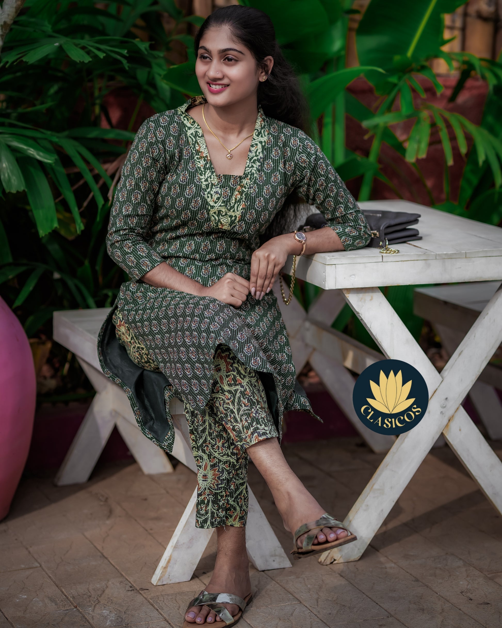 Cotton co-ordset with kantha work - CLS0169