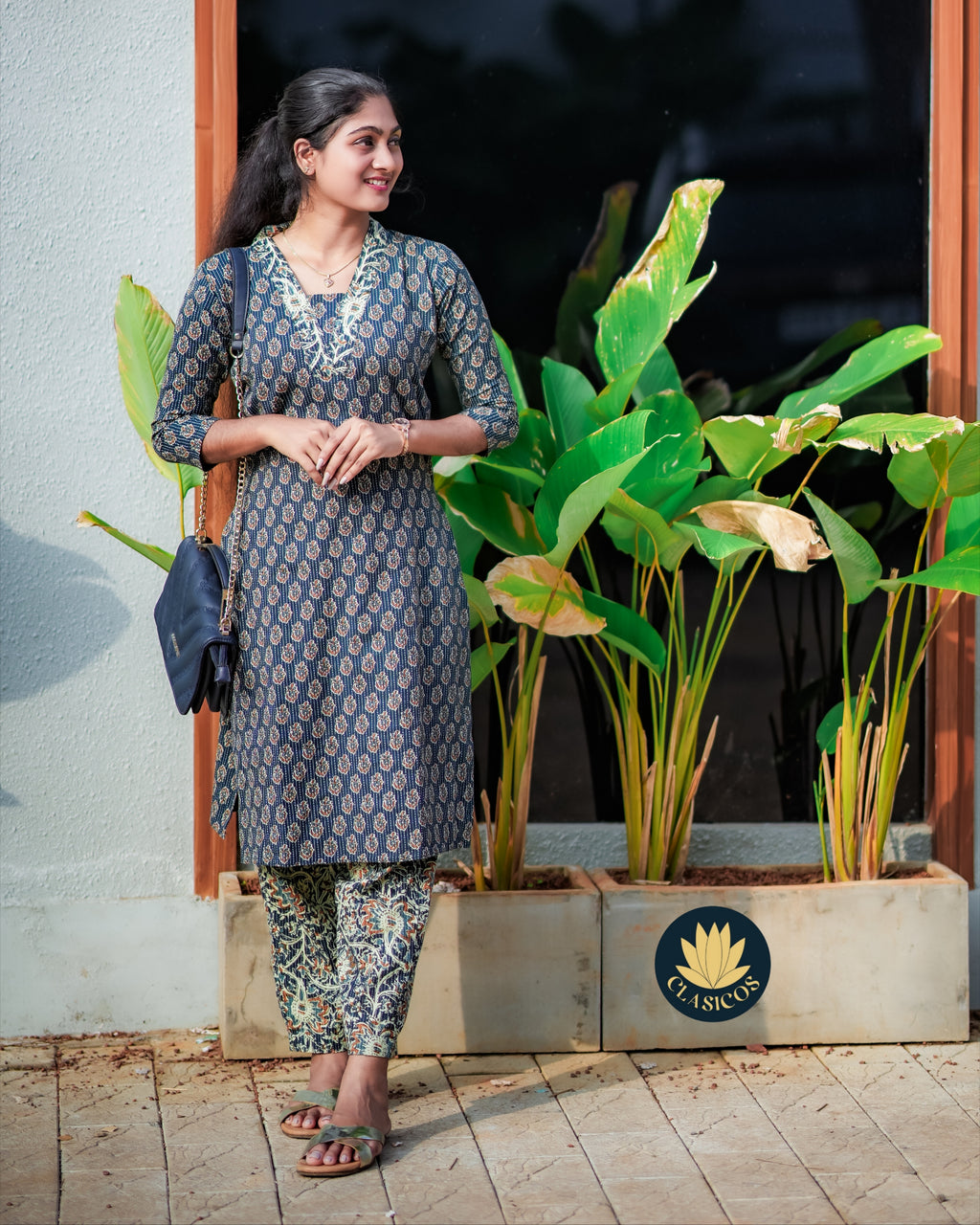 Cotton co-ordset with kantha work - CLS0169