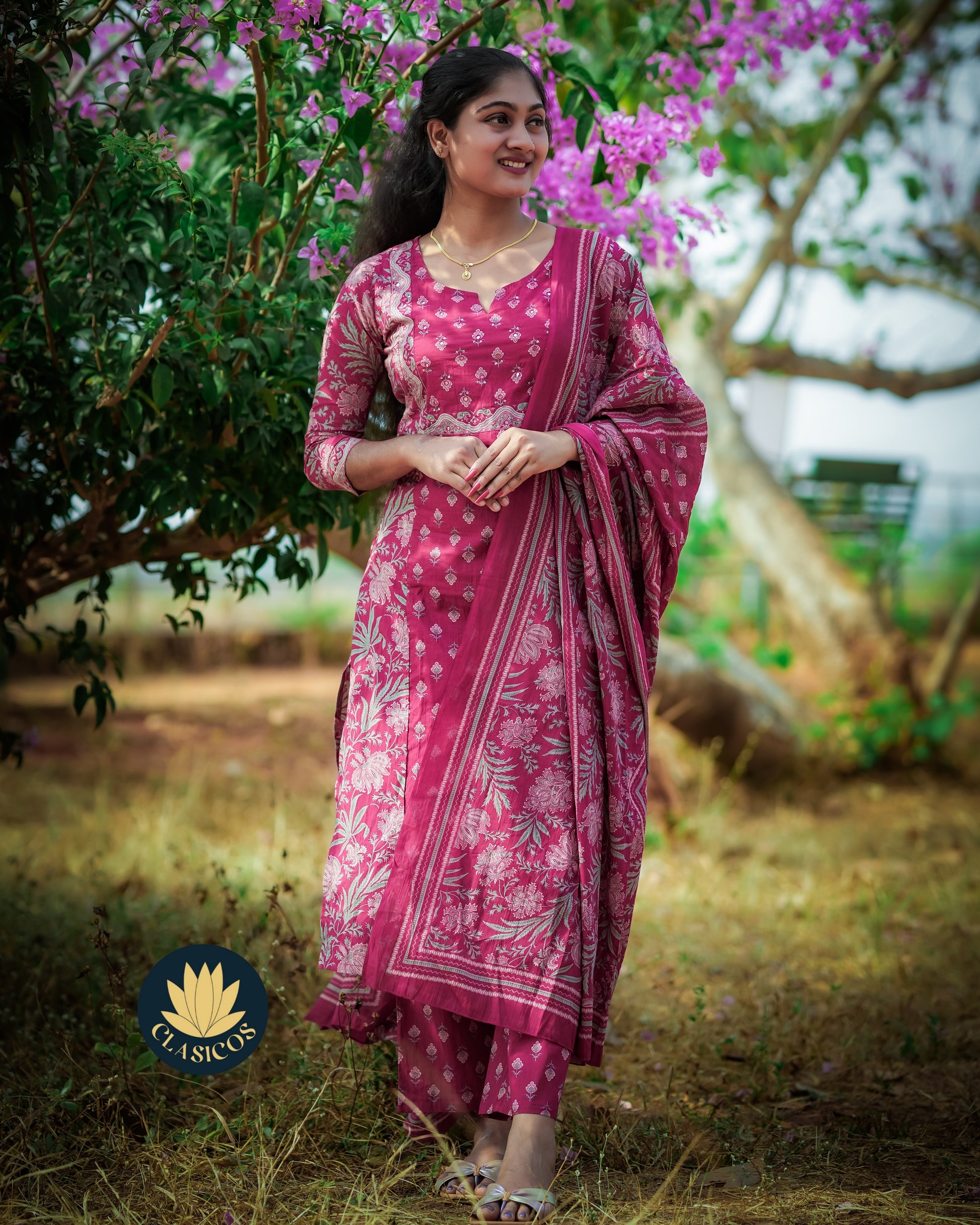 Pure soft cotton salwar set - Red - CLS0175