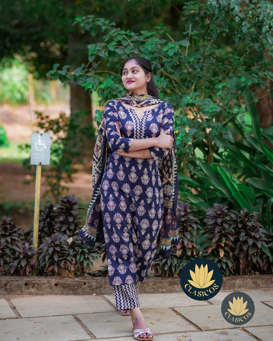 Soft Cotton Blue Salwar Set - CLS0176