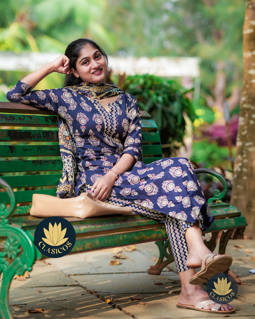 Soft Cotton Blue Salwar Set - CLS0176