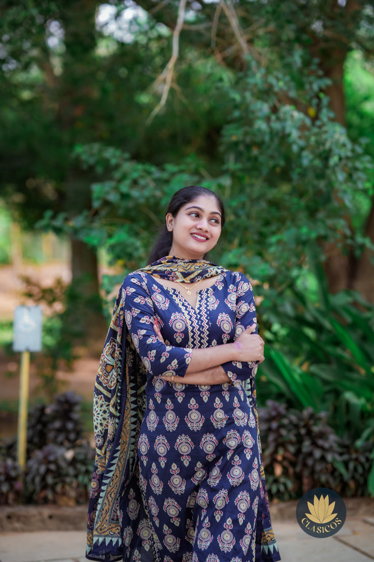 Soft Cotton Blue Salwar Set - CLS0176