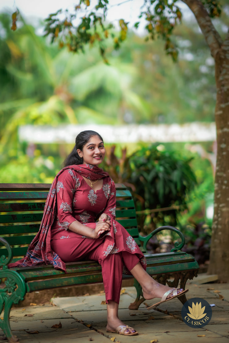 Radiant Red Premium Cotton Salwar Set - CLS0177