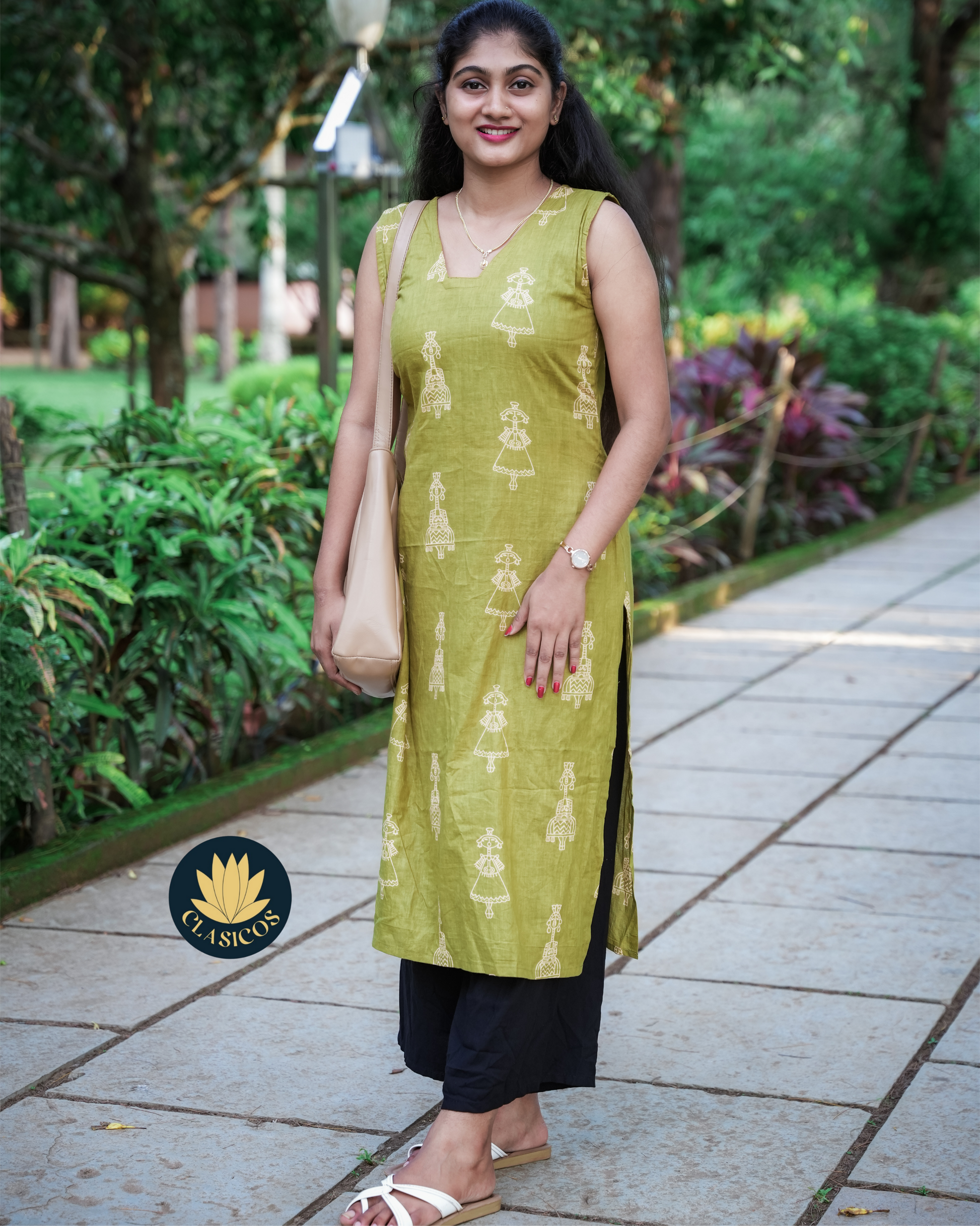 Pure Cotton Tribal Tales Block Printed Kurti (Sleeves inside) - CLS0189
