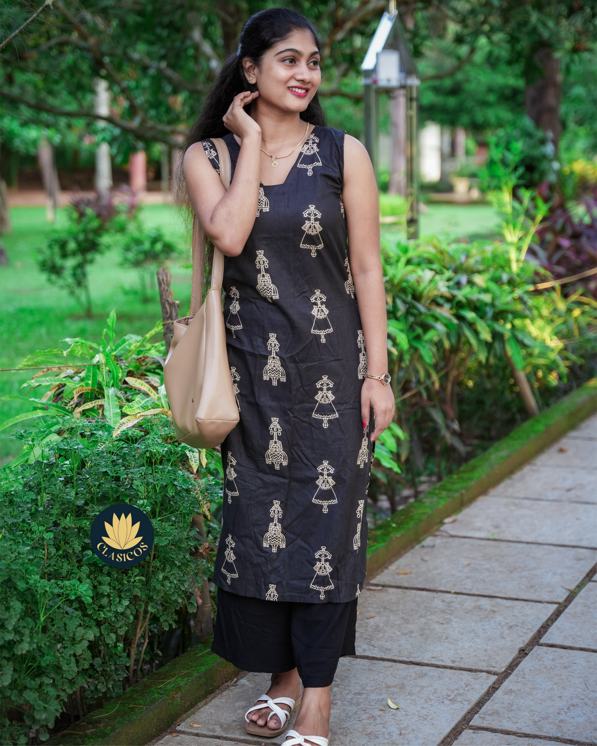 Pure Cotton Tribal Tales Block Printed Kurti (Sleeves inside) - CLS0189