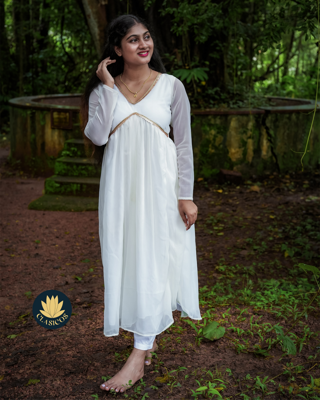 Ethereal Ivory Long Frock - CLS0191