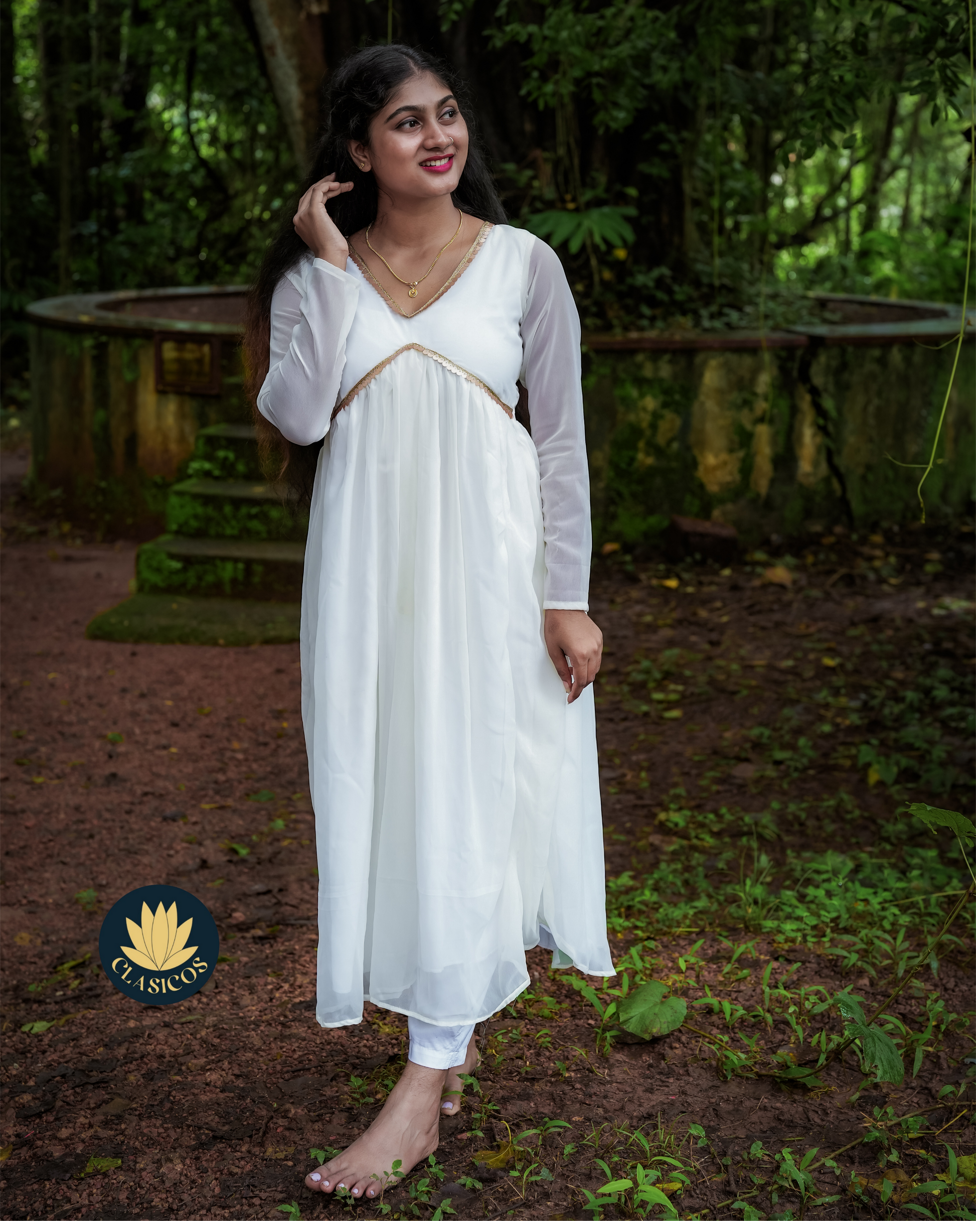 Ethereal Ivory Long Frock - CLS0191