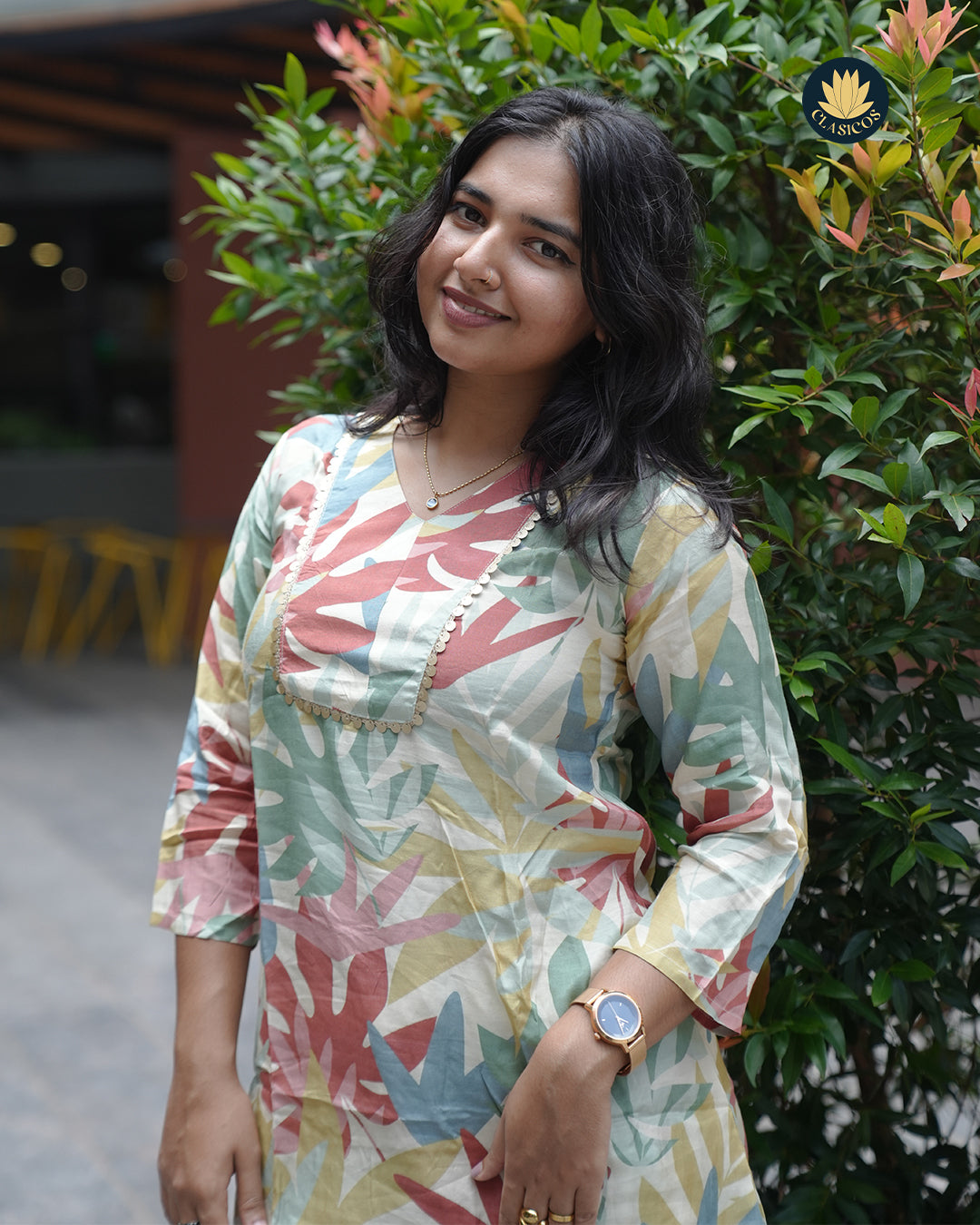 Premium Muslin Fabric Short Kurti and Bottom Set - CLS00154