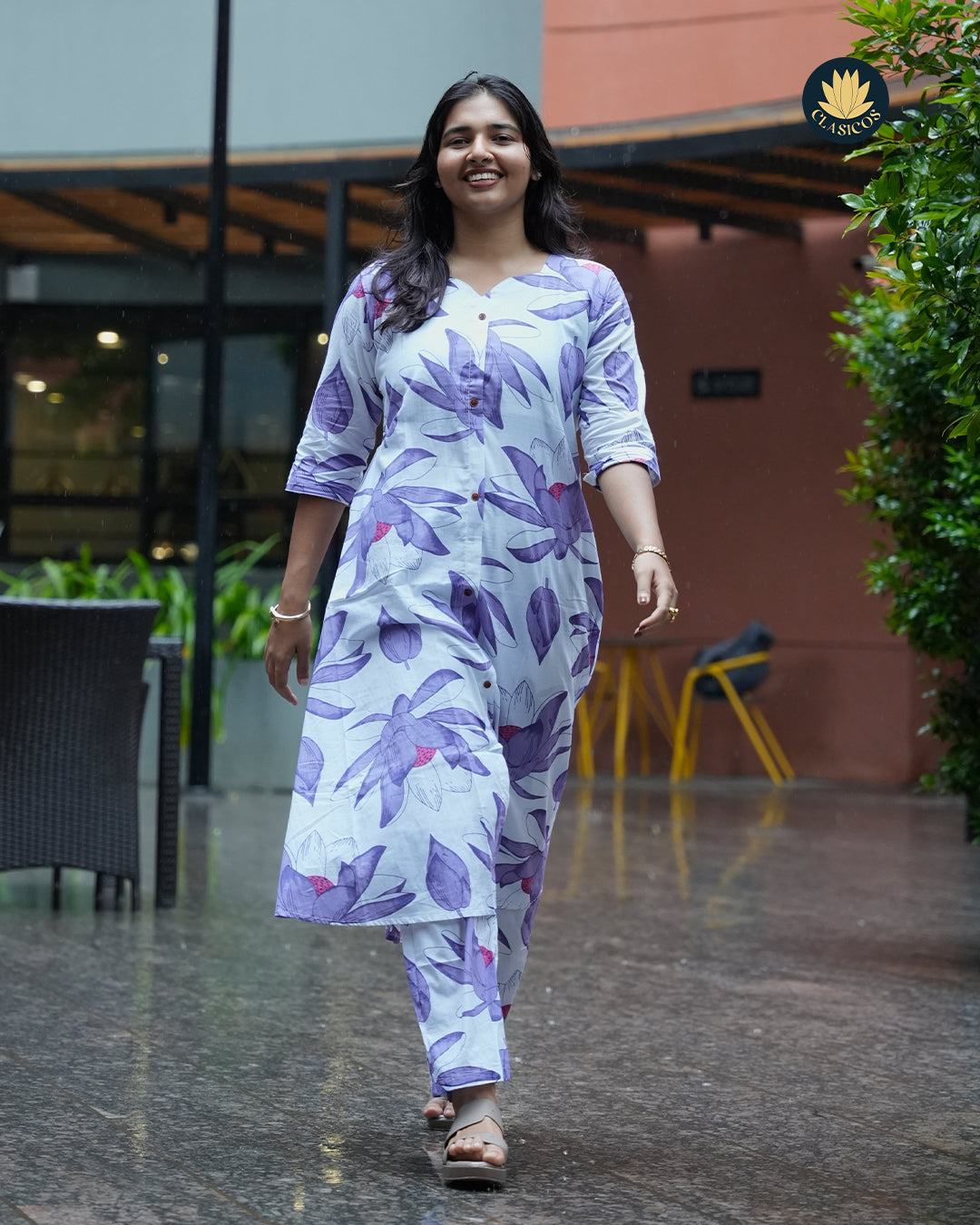 Elegant Printed Cotton Coord Set - CLS00155
