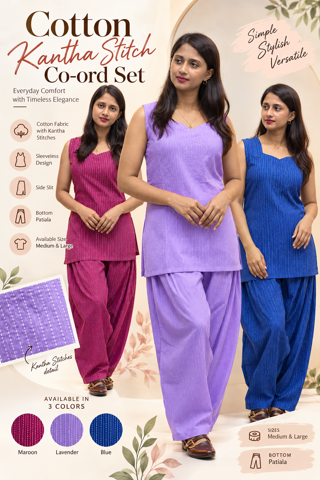 Sleeveless Patiala Cotton co-ordset - CLS0193