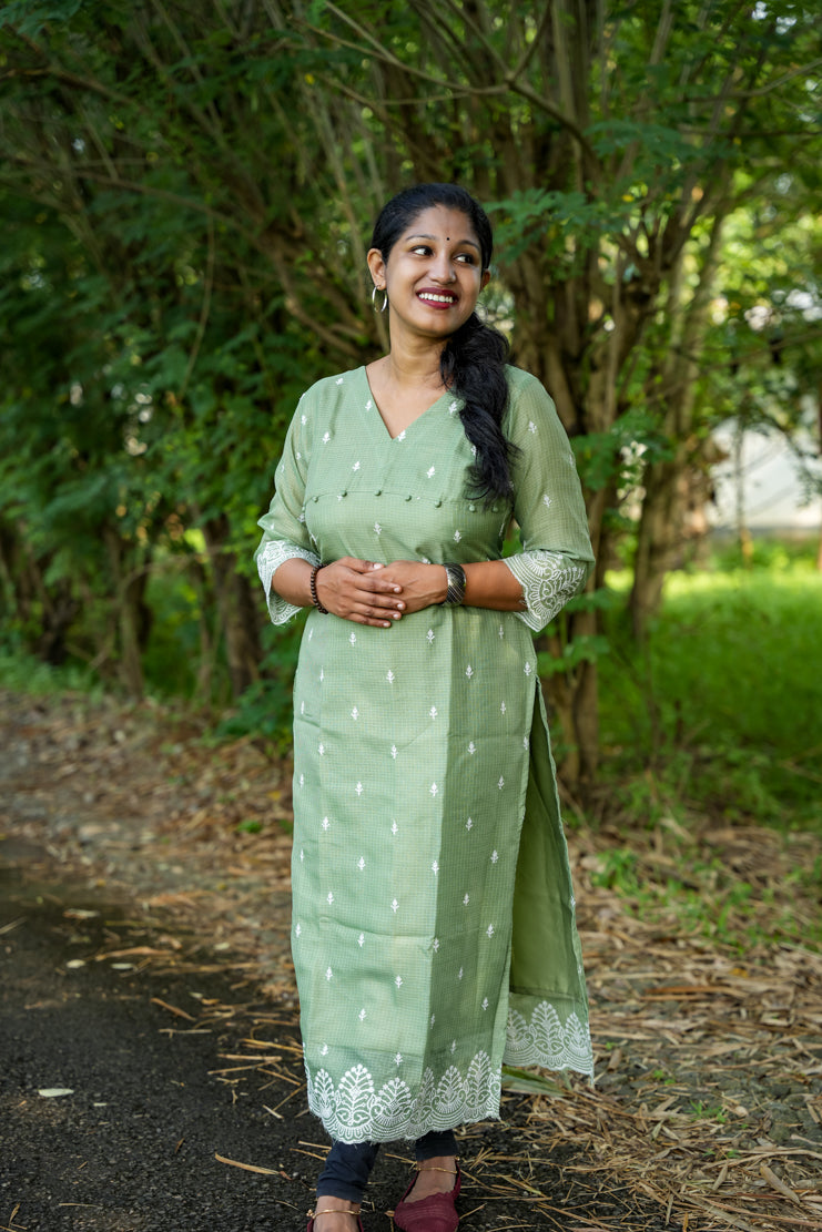 Net Kotta slitted kurti