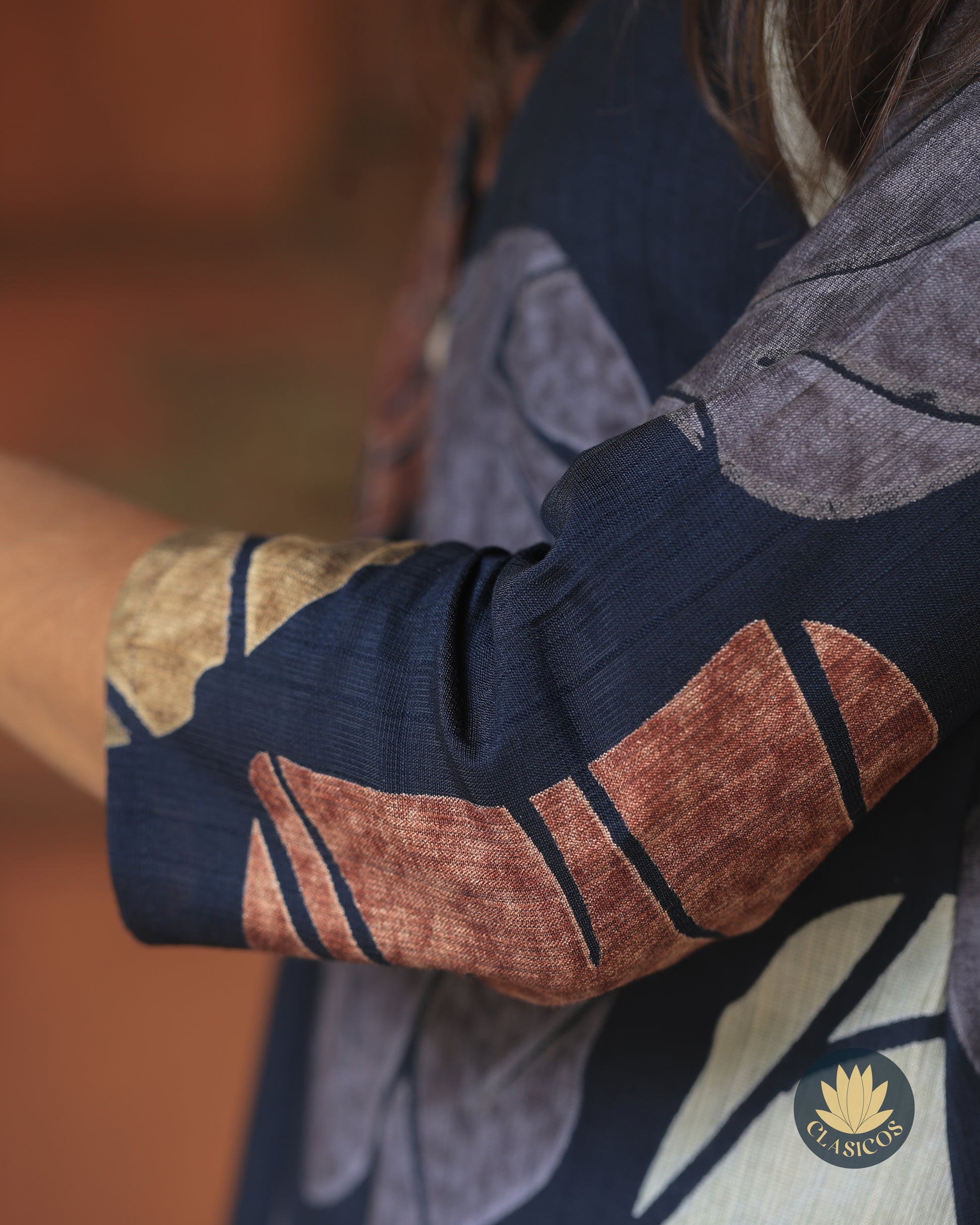 Printed Shawl-neck Kurti - CLS0163