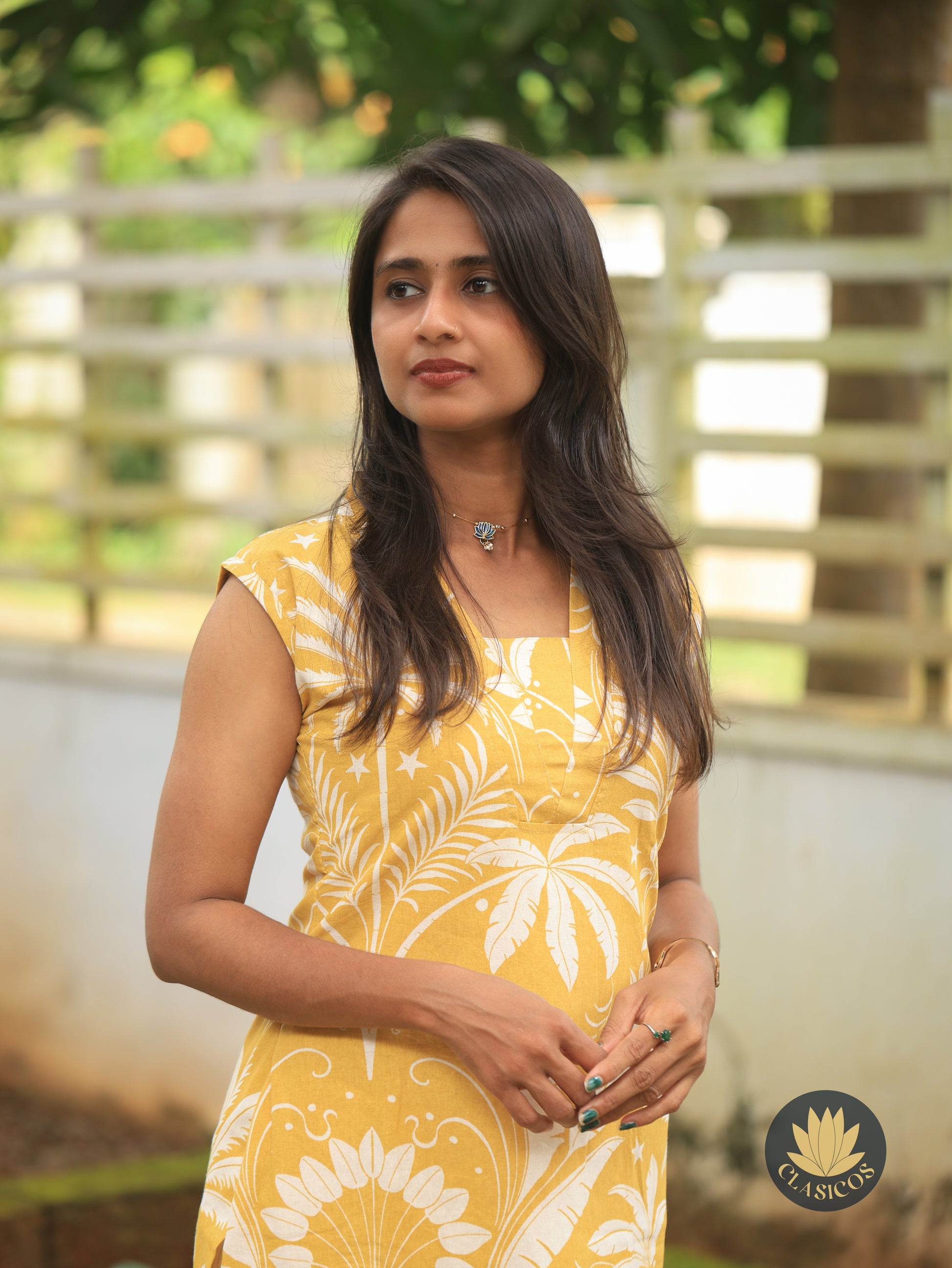 Warm Yellow Sleeveless Cotton Co-ord Set - CLS0159