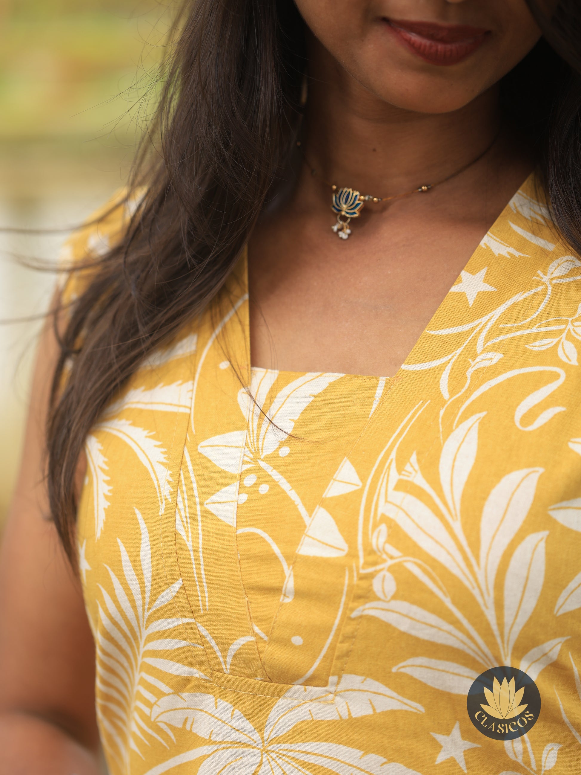 Warm Yellow Sleeveless Cotton Co-ord Set - CLS0159