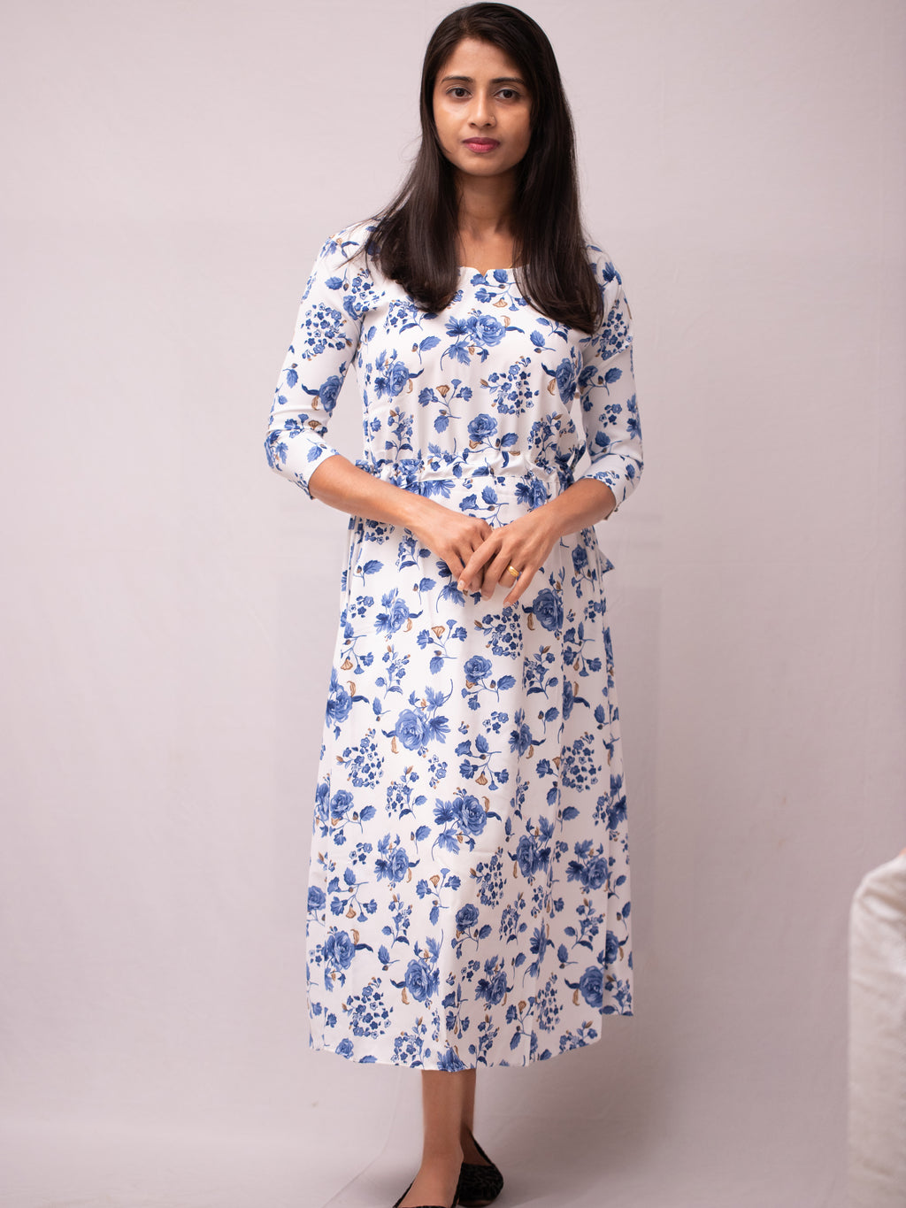 Premium Georgette Dress with side knotes - CLS0183