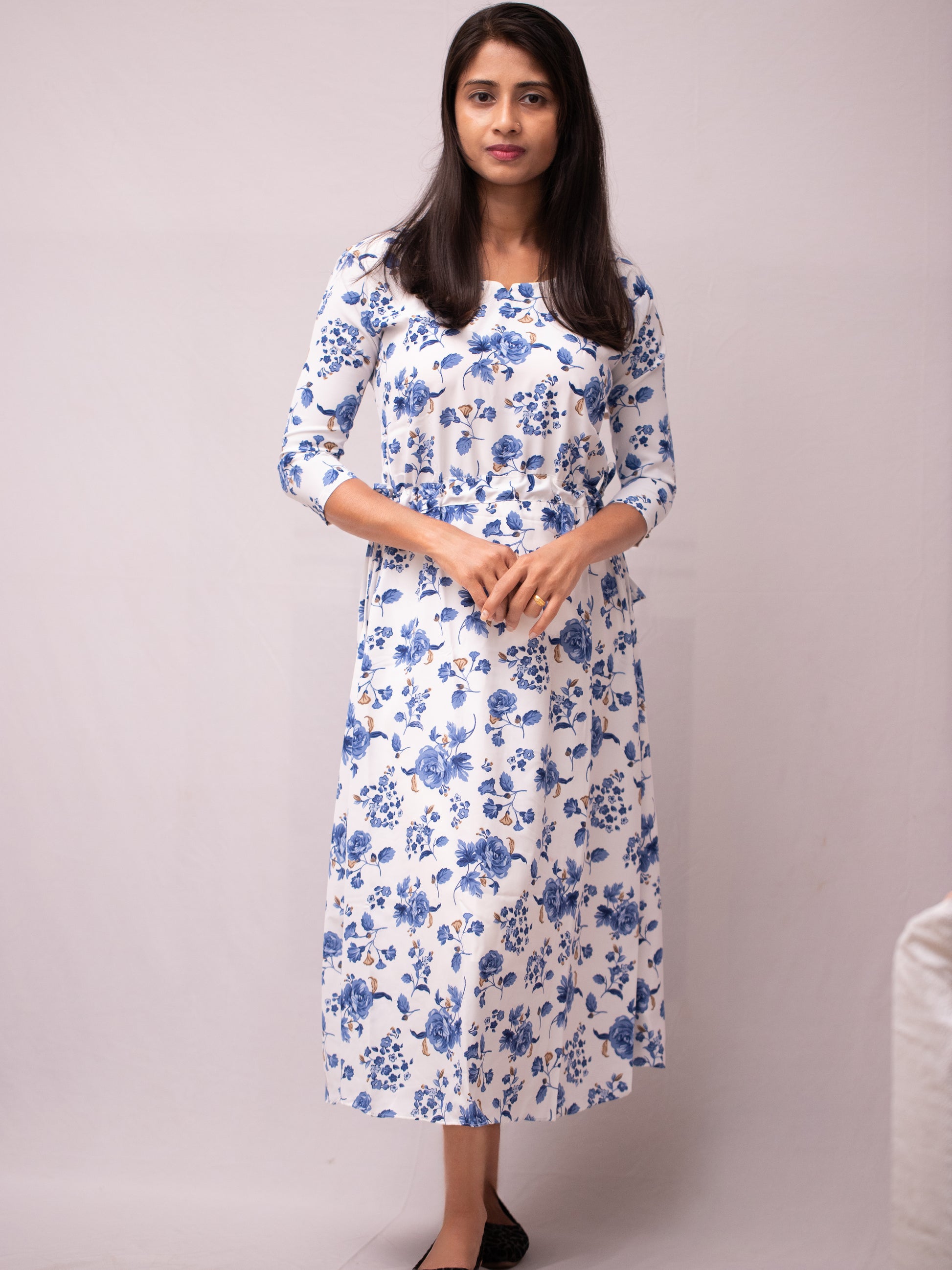 Premium Georgette Dress with side knotes - CLS0183