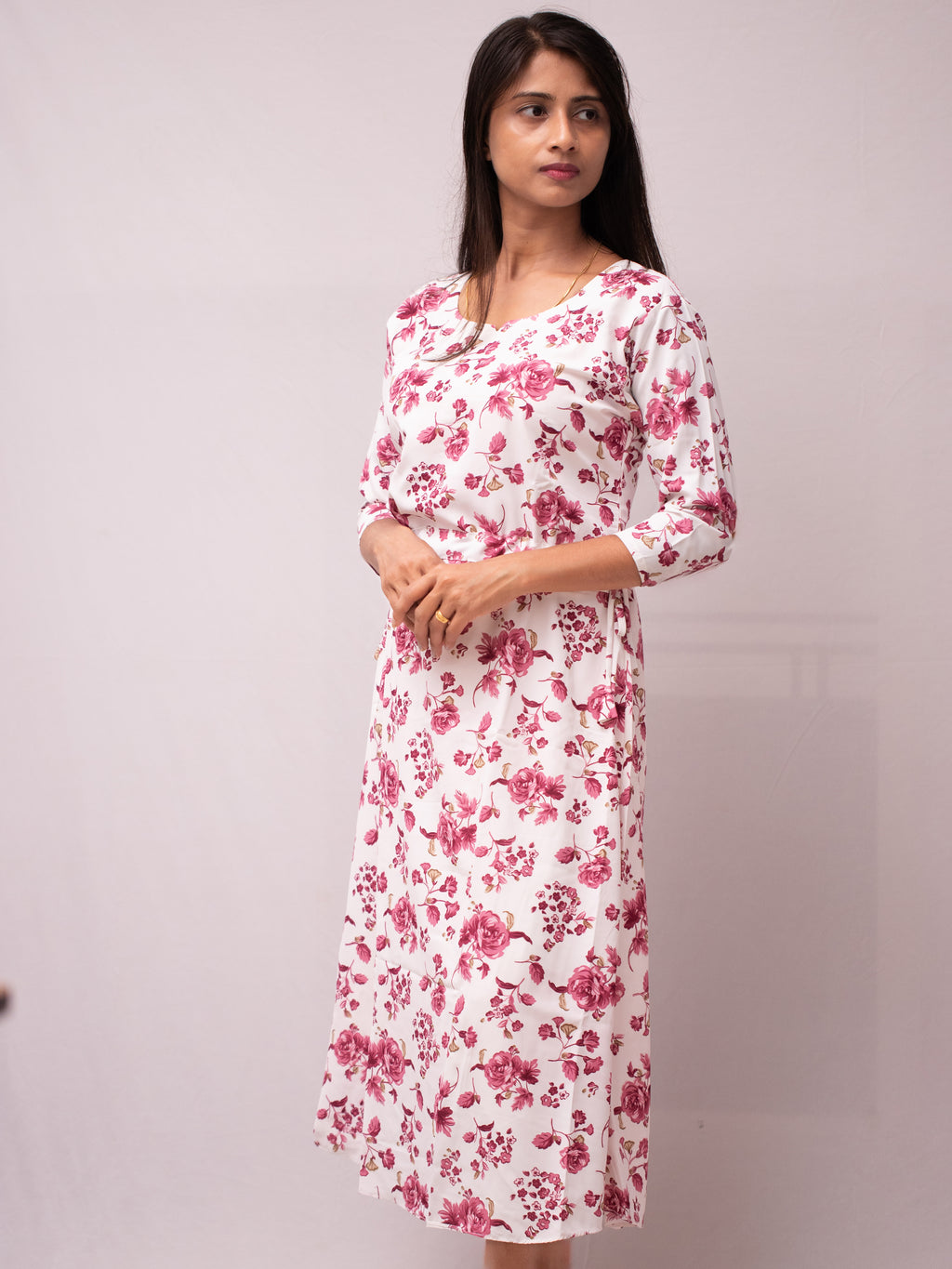 Premium Georgette Dress with side knotes - CLS0183