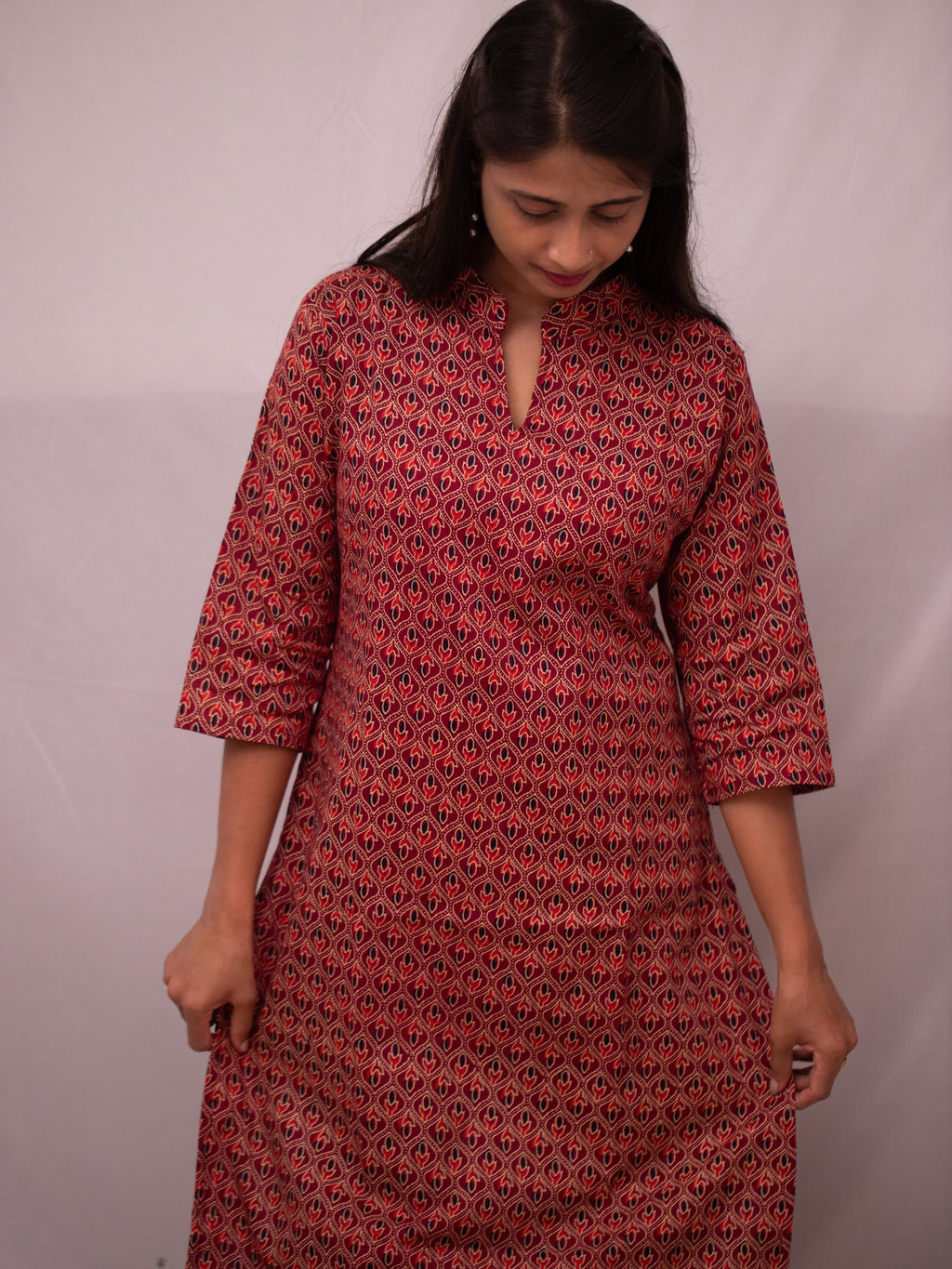 Cotton Ajrakh Casual kurti