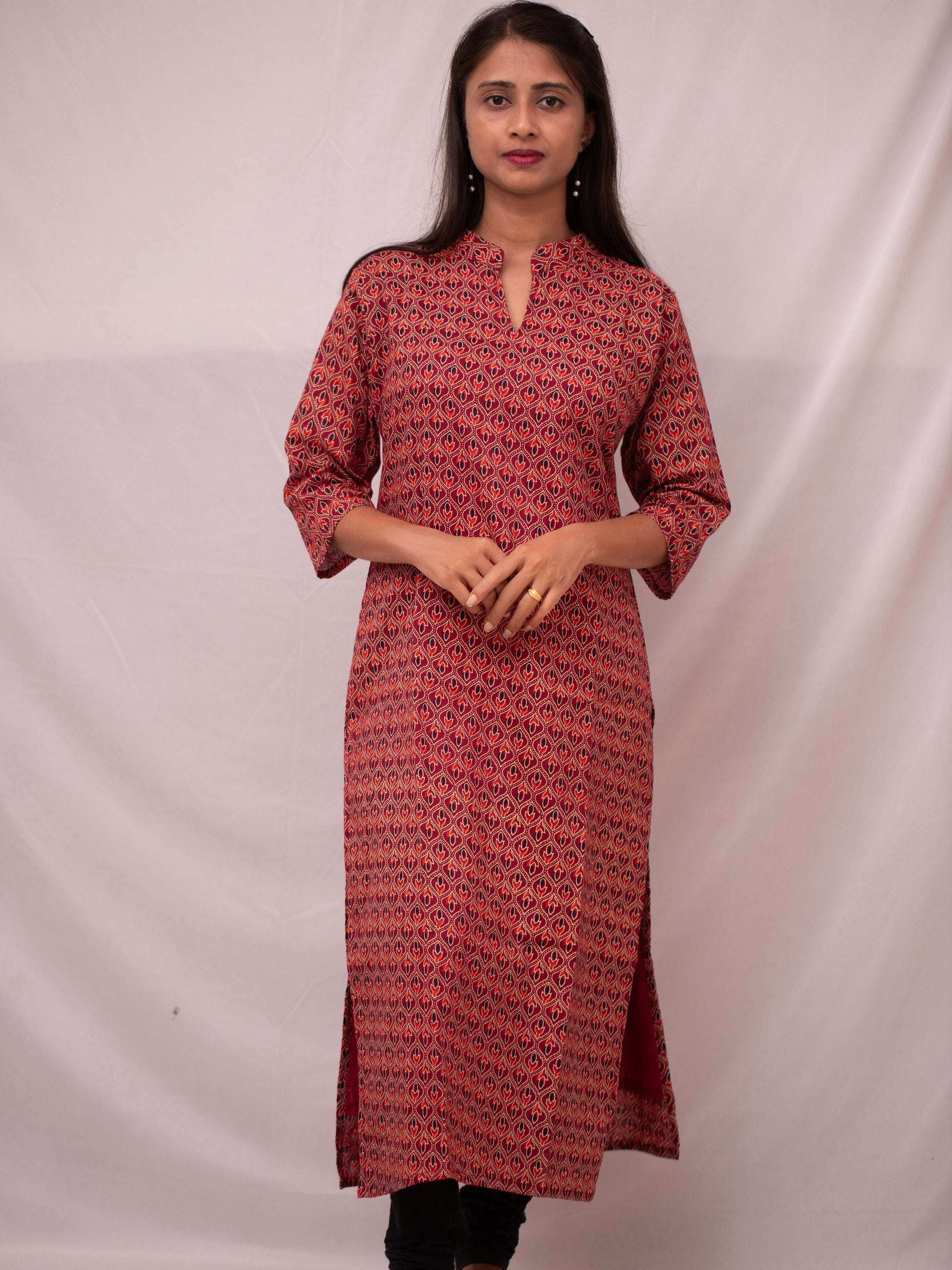 Cotton Ajrakh Casual kurti