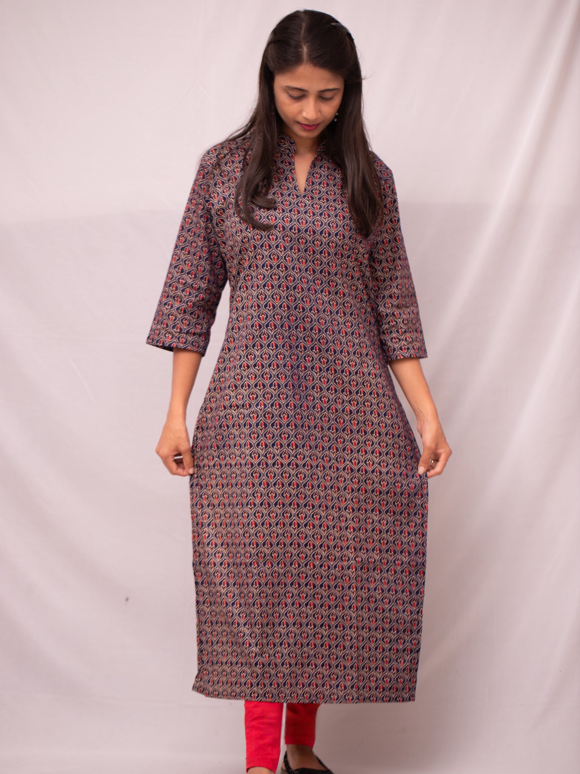 Cotton Ajrakh Casual kurti
