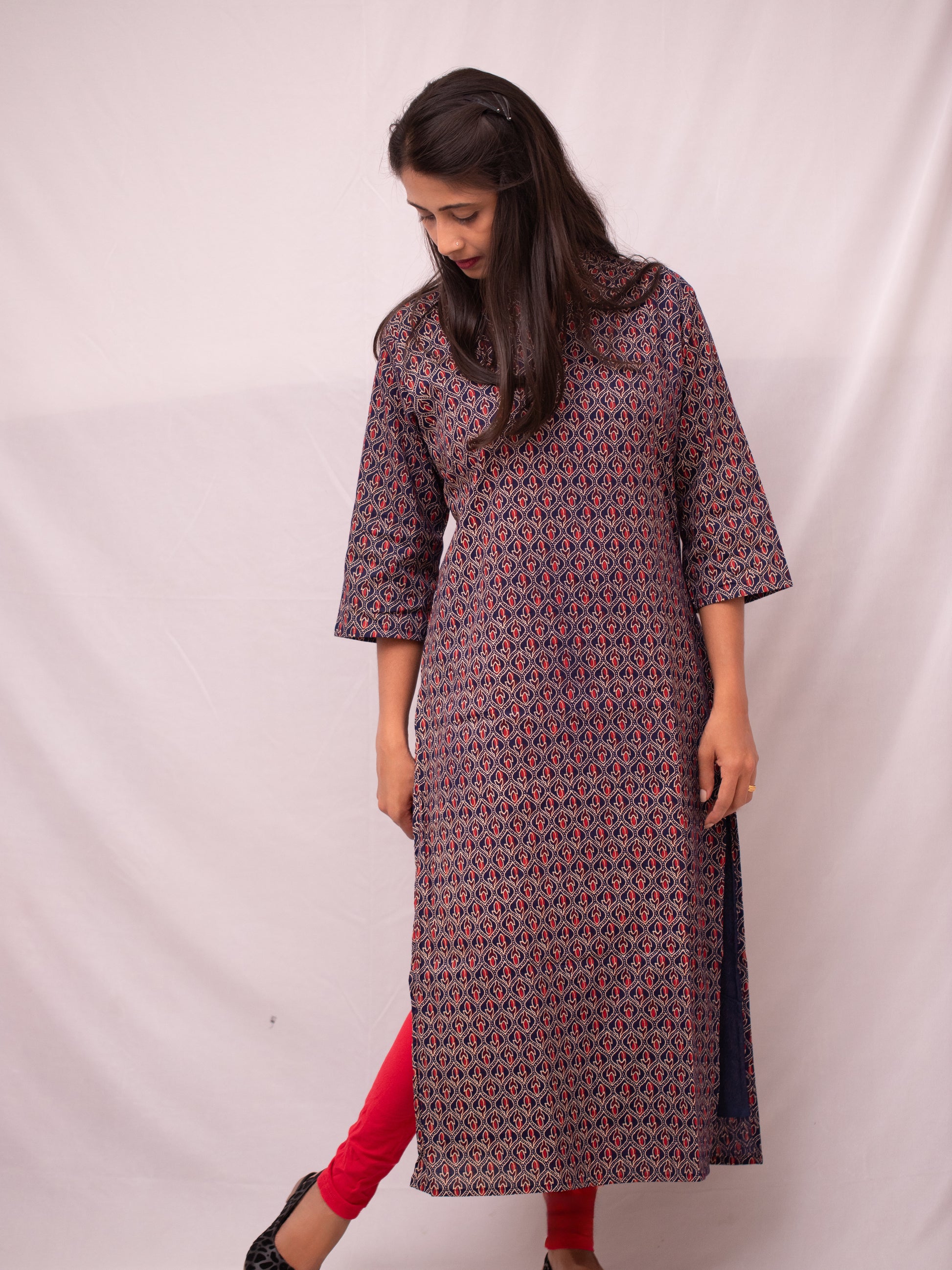 Cotton Ajrakh Casual kurti