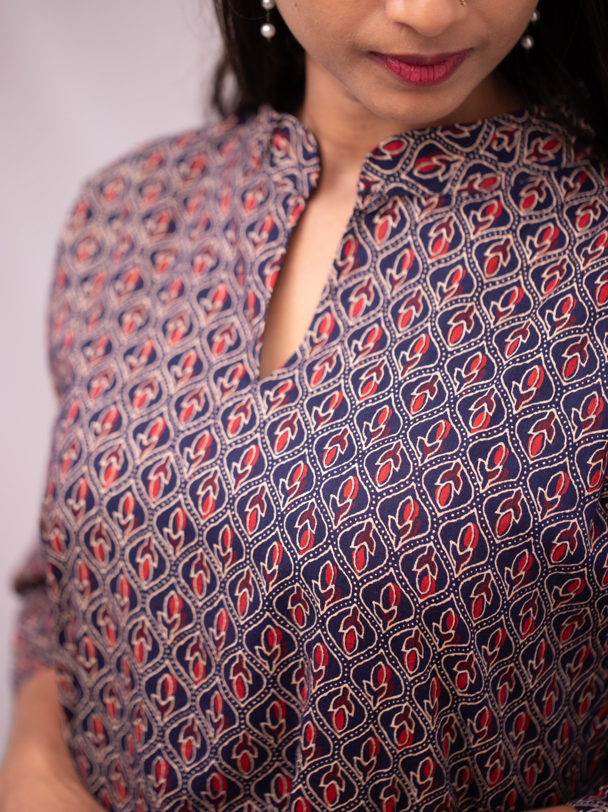 Cotton Ajrakh Casual kurti