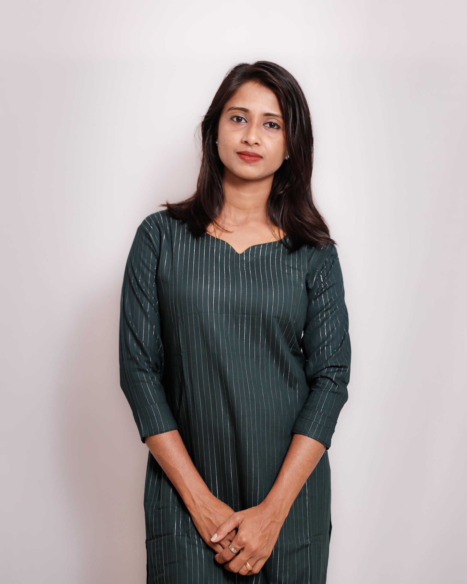 Rayon Silver Striped Casual