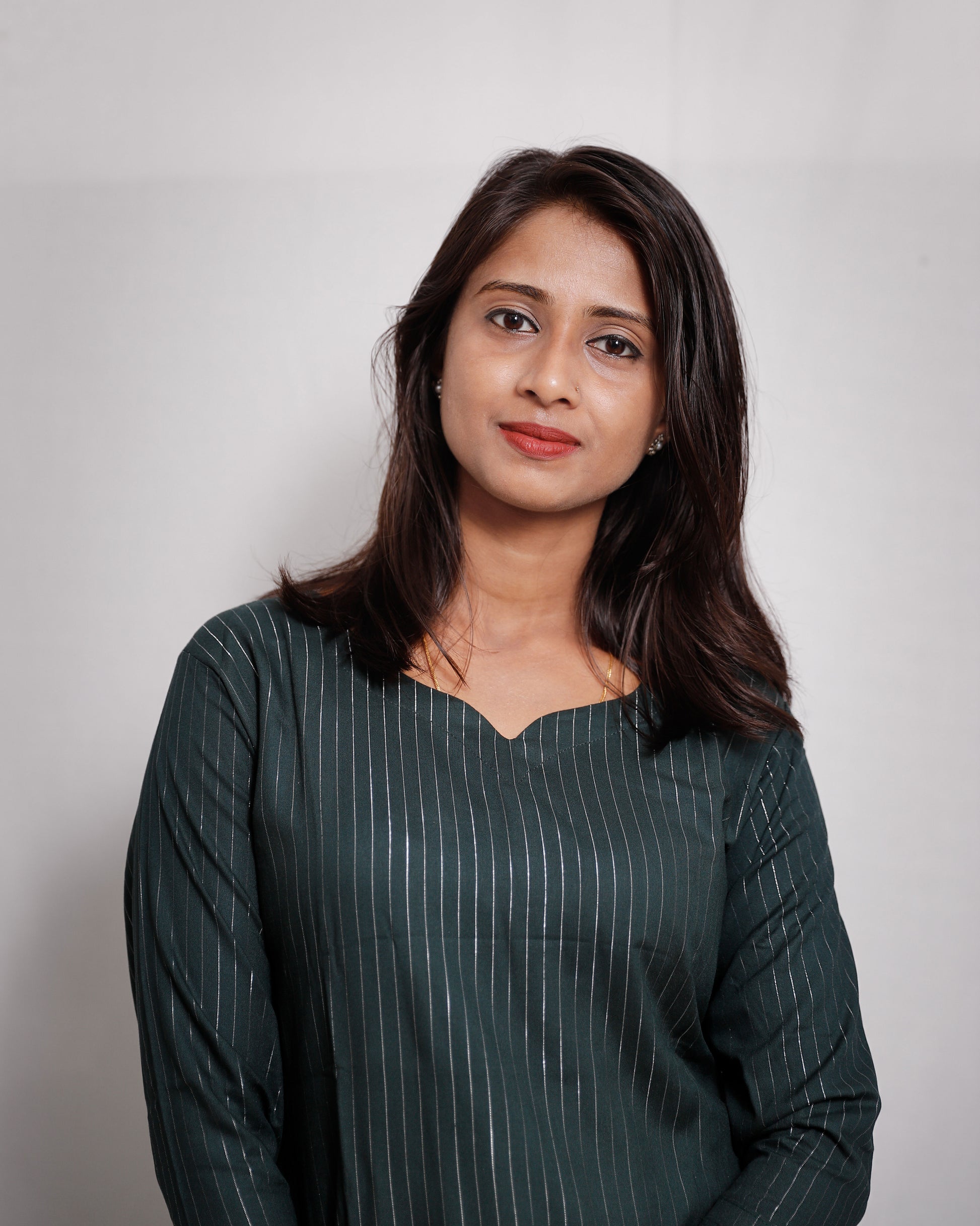 Rayon Silver Striped Casual