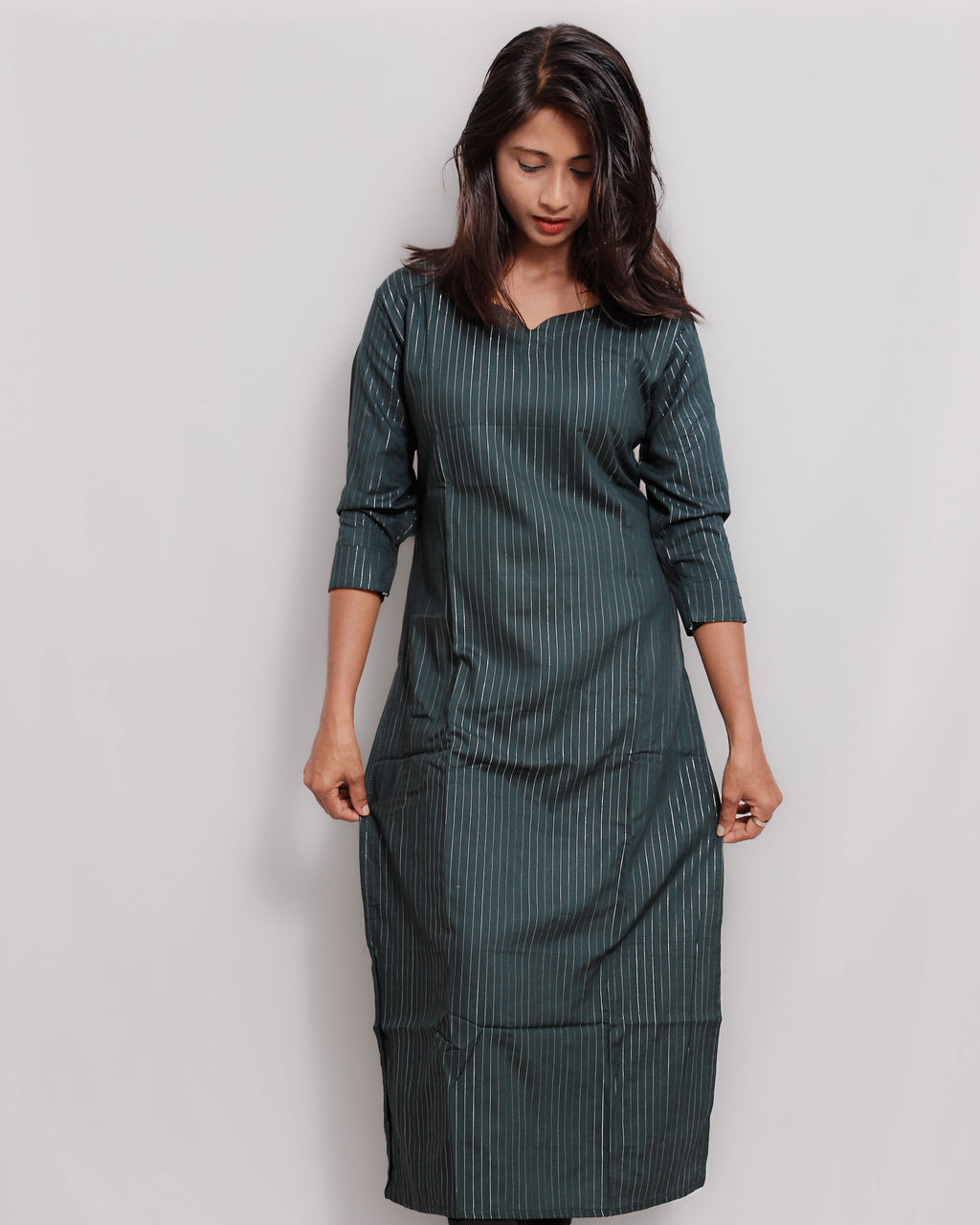 Rayon Silver Striped Casual
