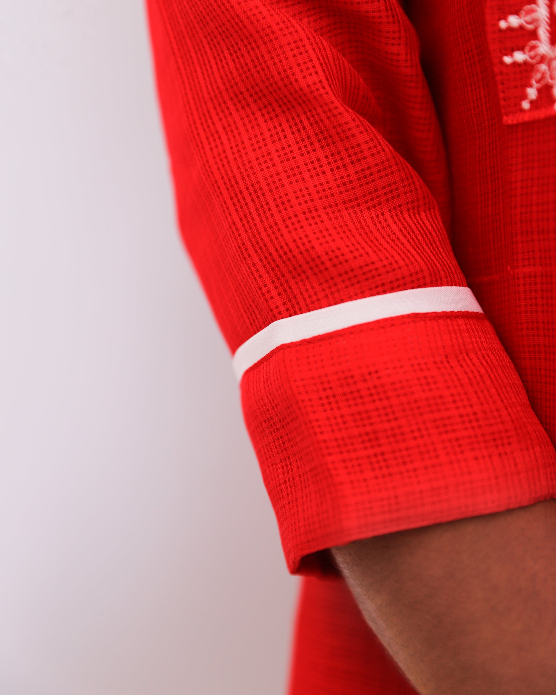 Net Cotta Kurti with Yoke Heavy Embroidery