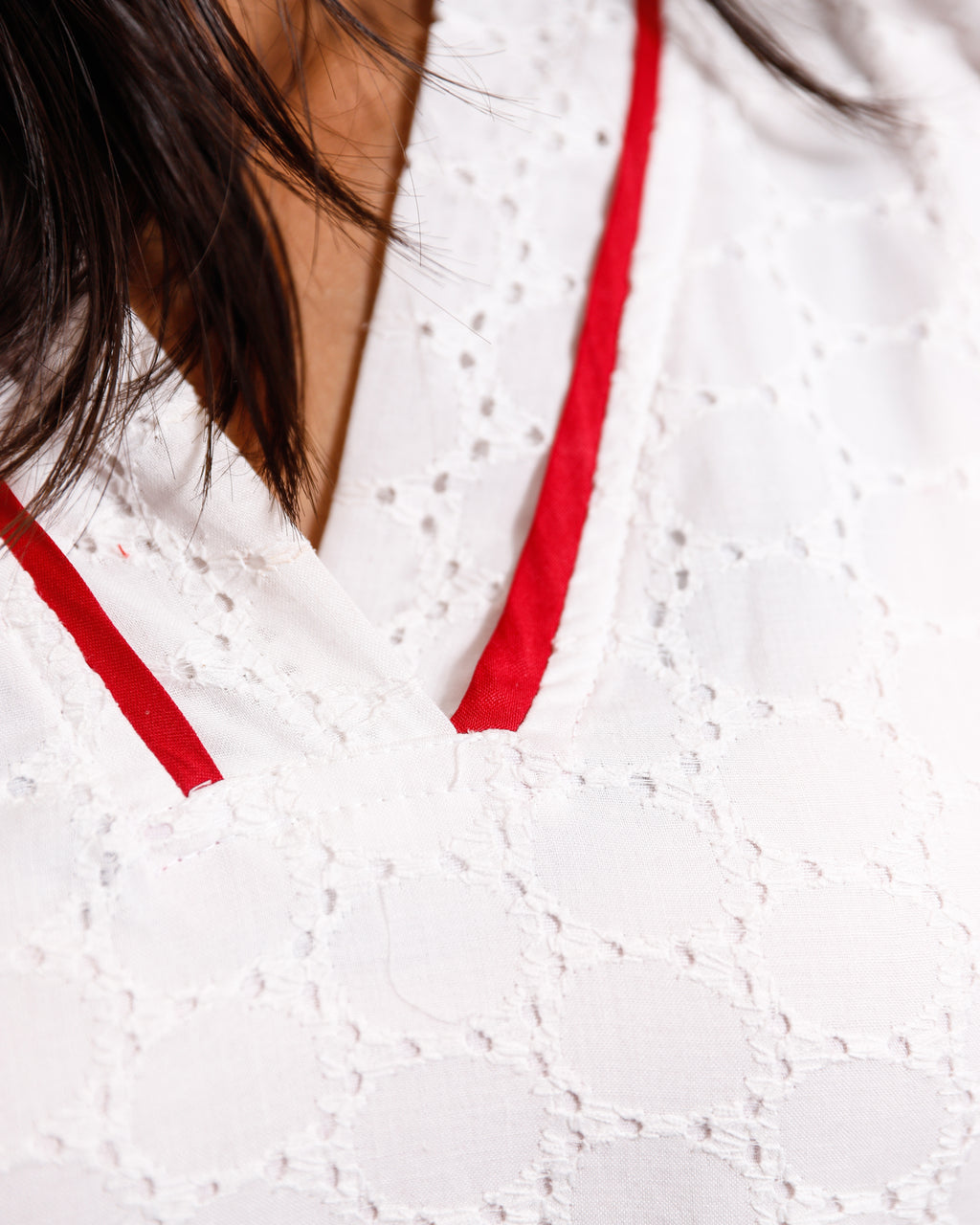 Simple and Elegant Hakoba Shawl Neck Kurti