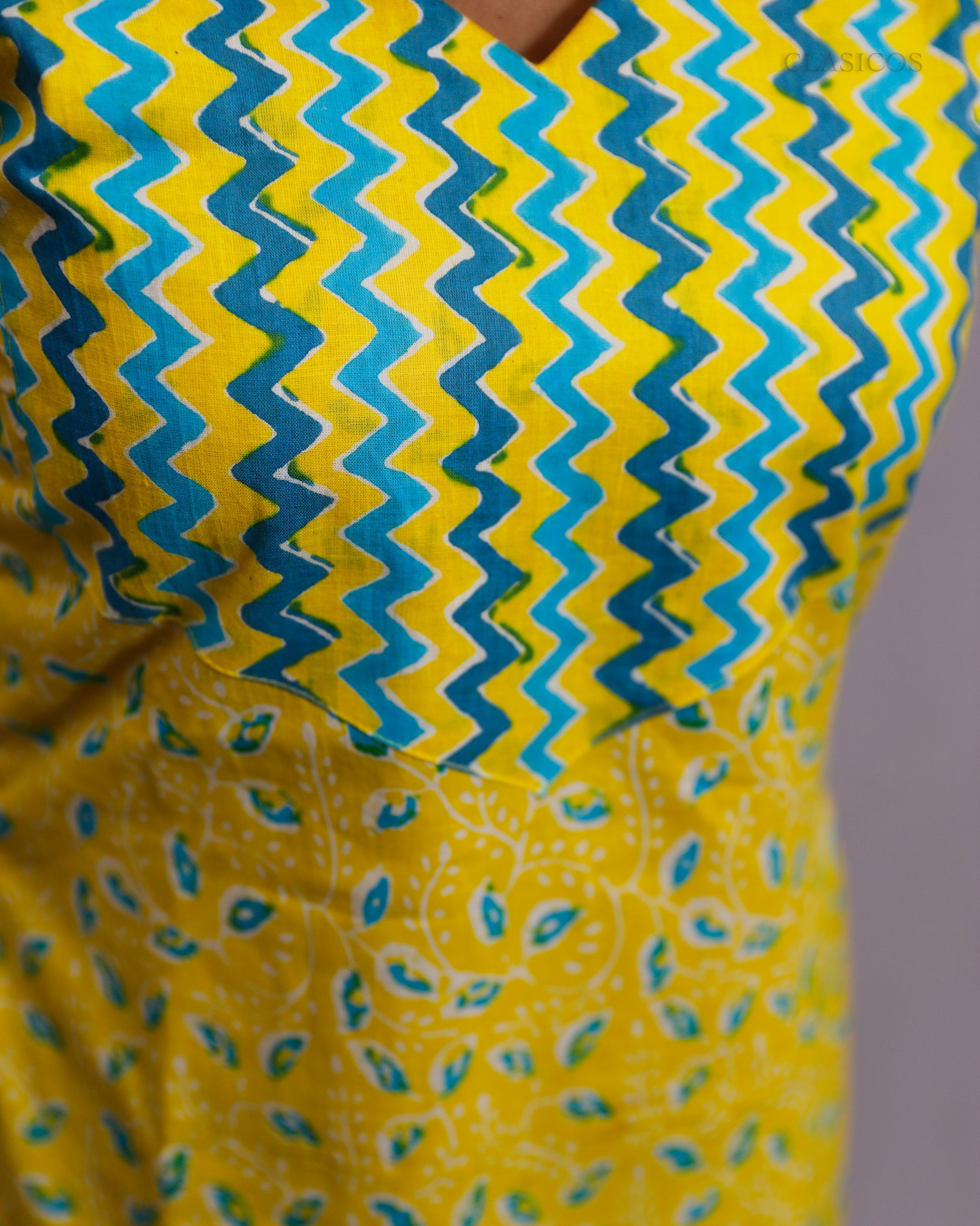 Vibrant Yellow Pure Cotton Kurti