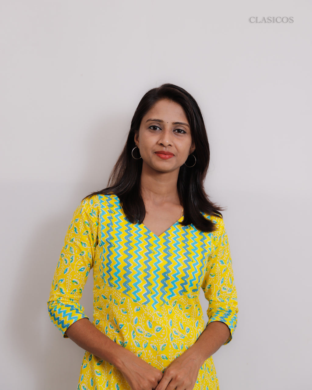 Vibrant Yellow Pure Cotton Kurti