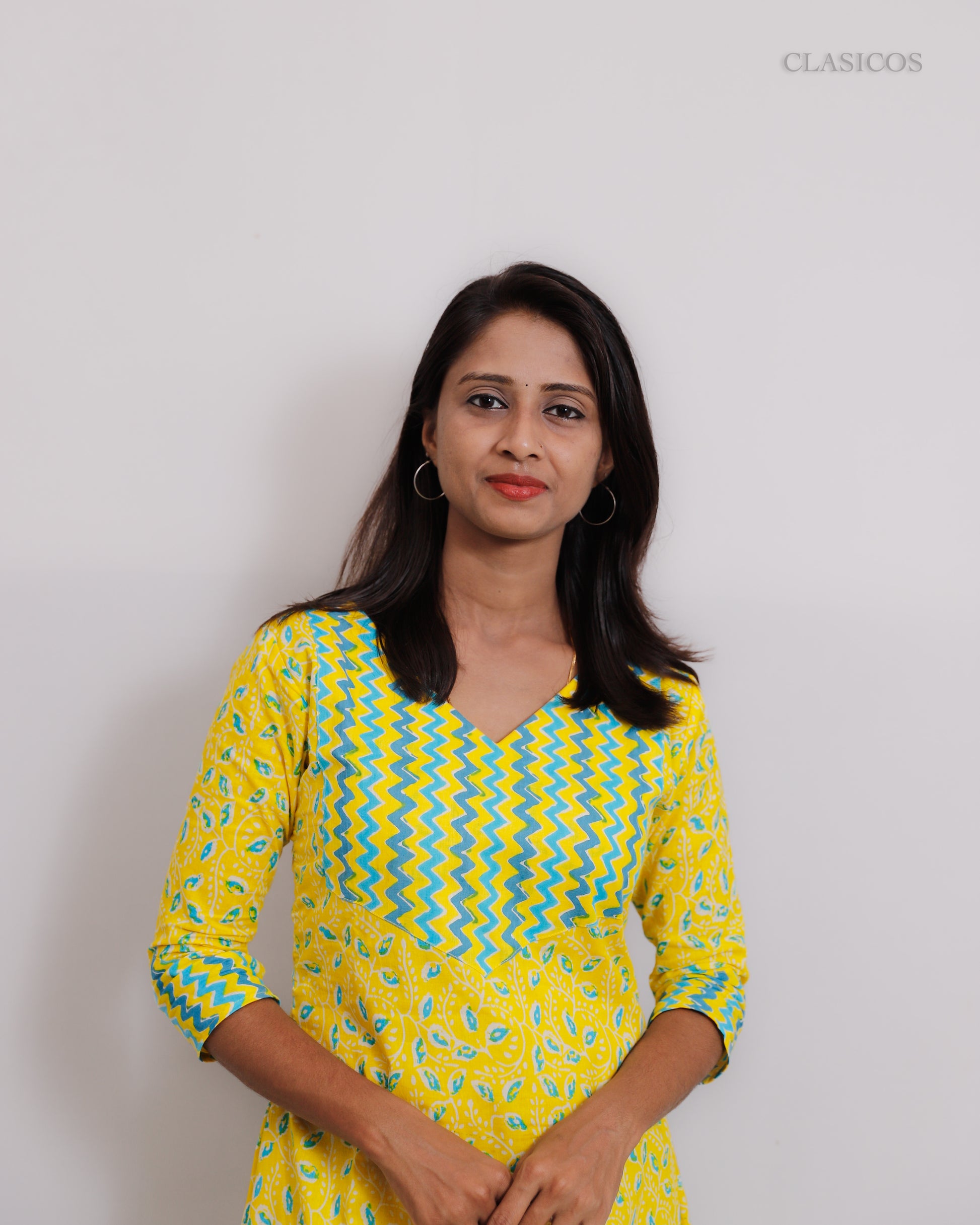 Vibrant Yellow Pure Cotton Kurti