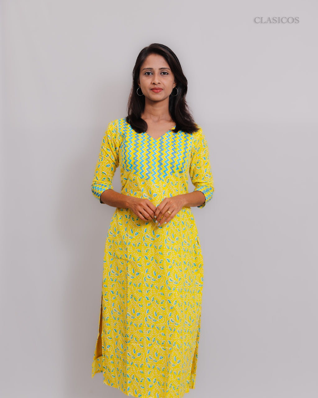 Vibrant Yellow Pure Cotton Kurti