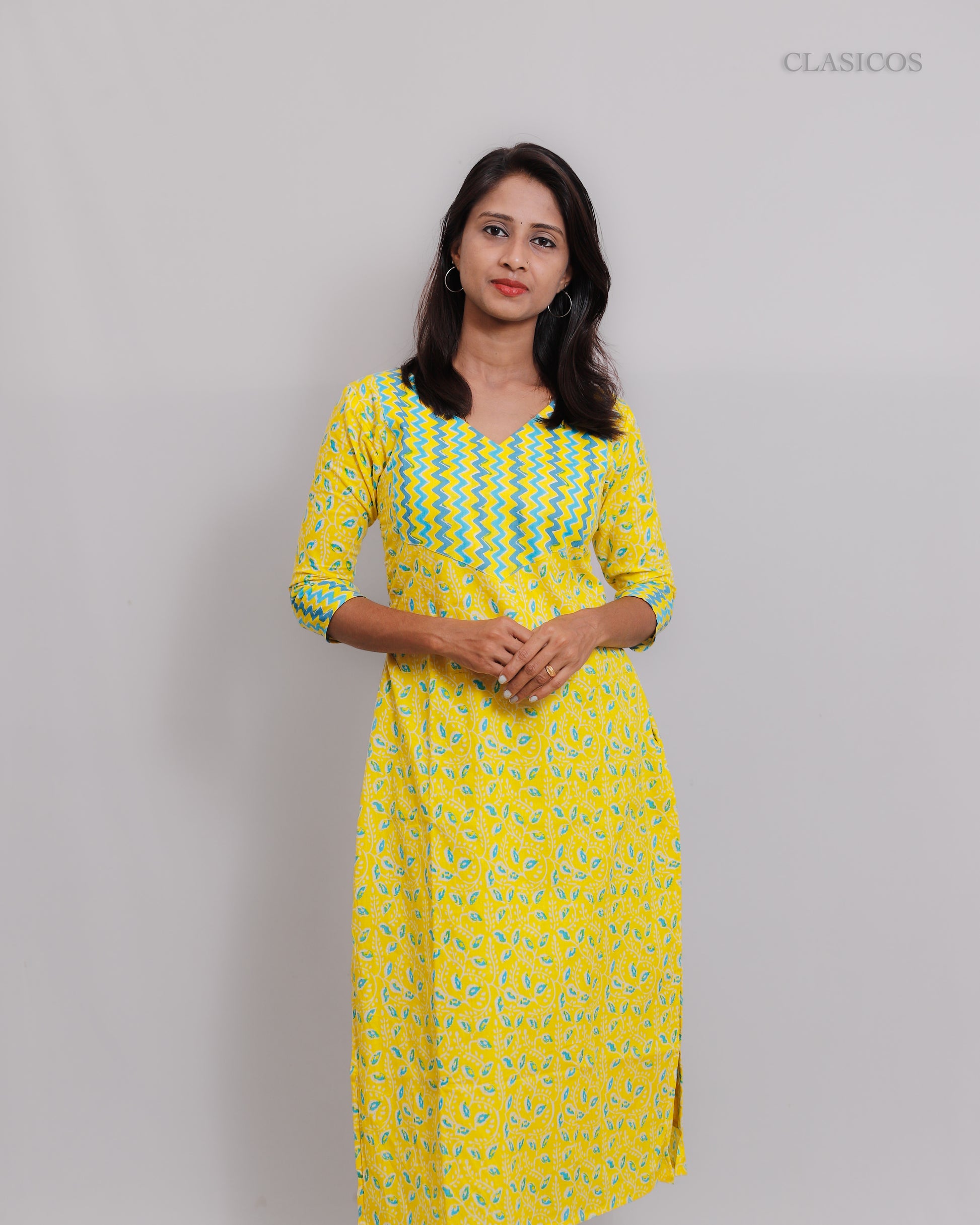 Vibrant Yellow Pure Cotton Kurti