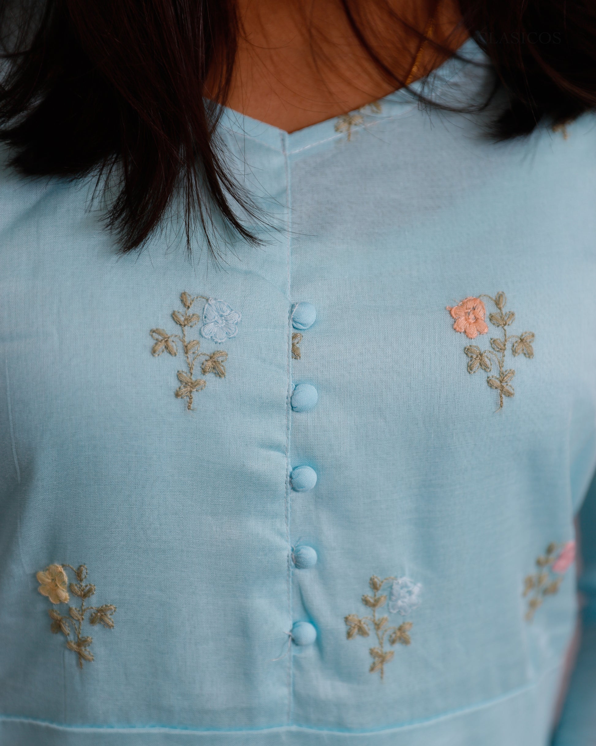 Elegant Chanderi Silk Kurti for Women – Embroidered Design with Slitted Style & Cotton Lining - CLS0107