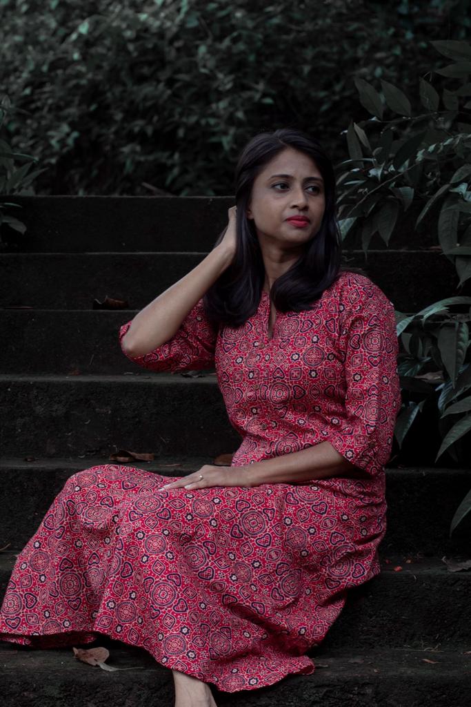 Pure Cotton Ajrakh Aline Kurti