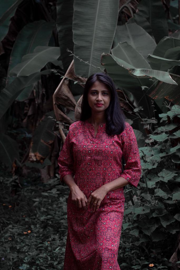 Pure Cotton Ajrakh Aline Kurti