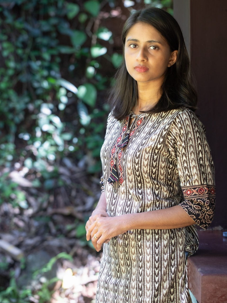 Pure Cotton Block-Printed Short Kurti with Kutchi Work - CLS0086