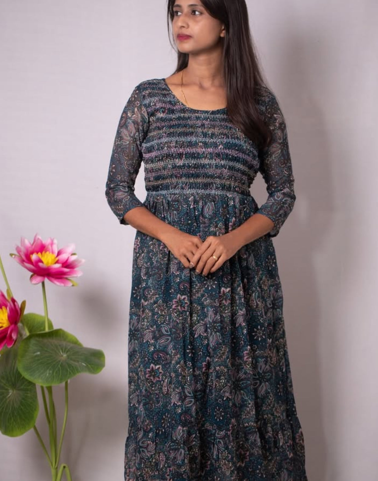 Printed georgette dress