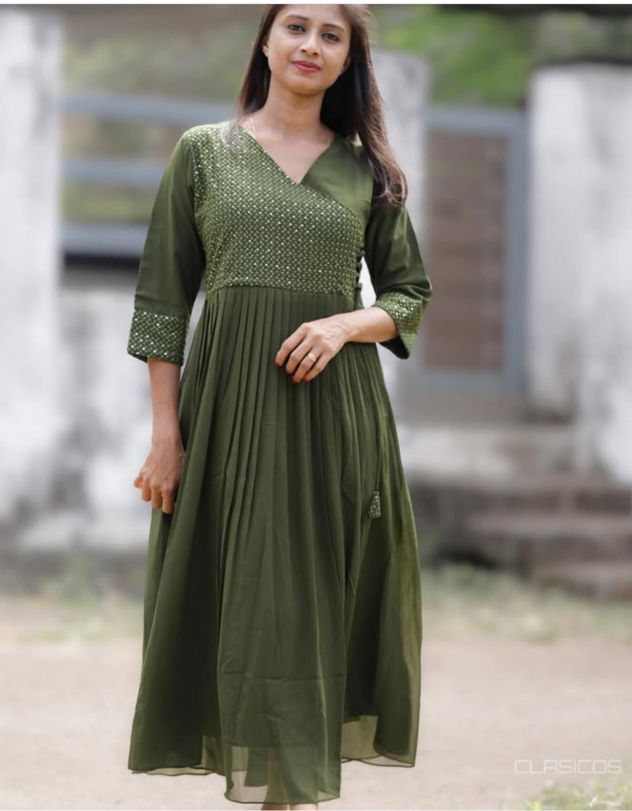 Georgette Angrakha-Style Kurti