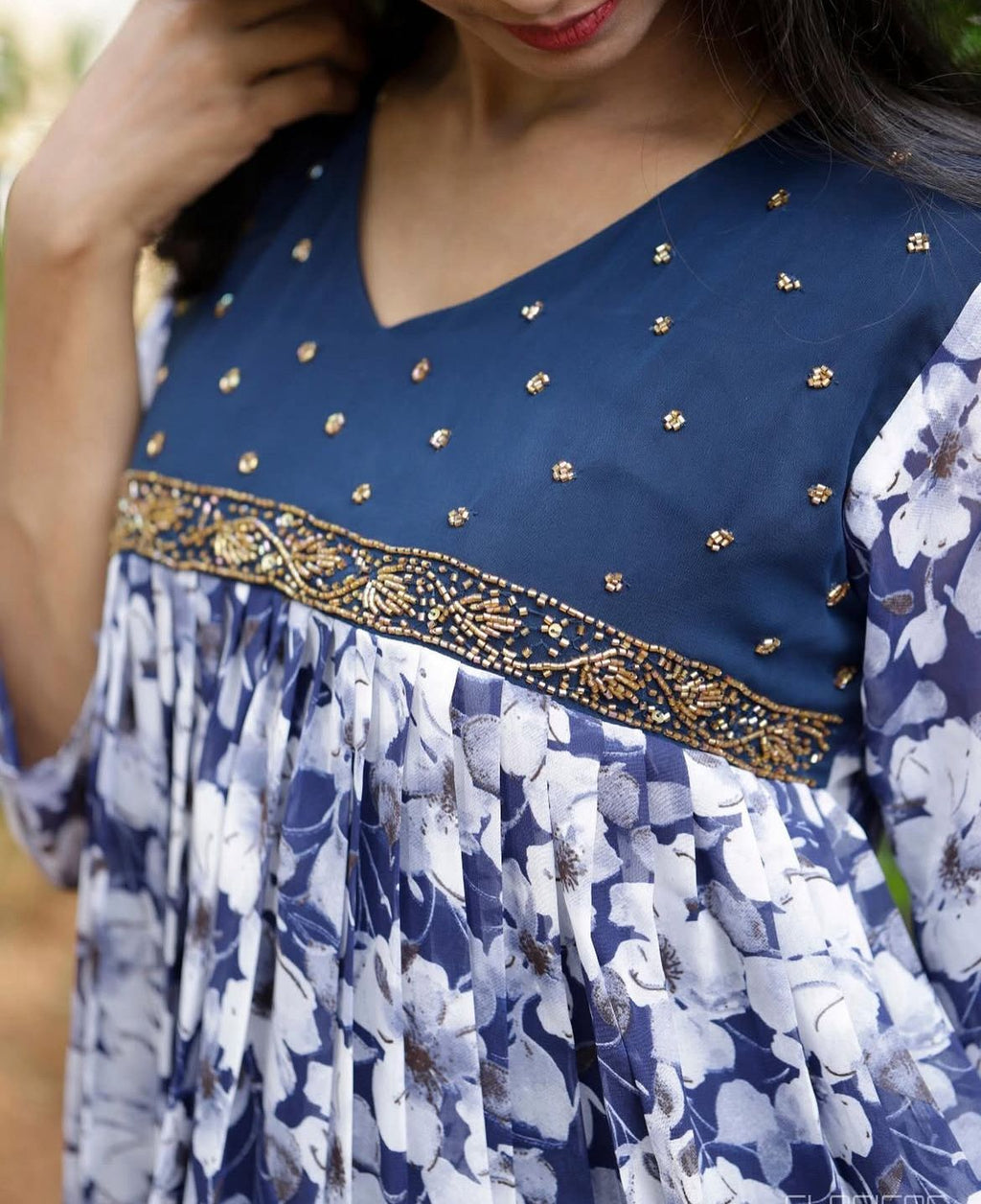 Printed Georgette Hand work Partywear